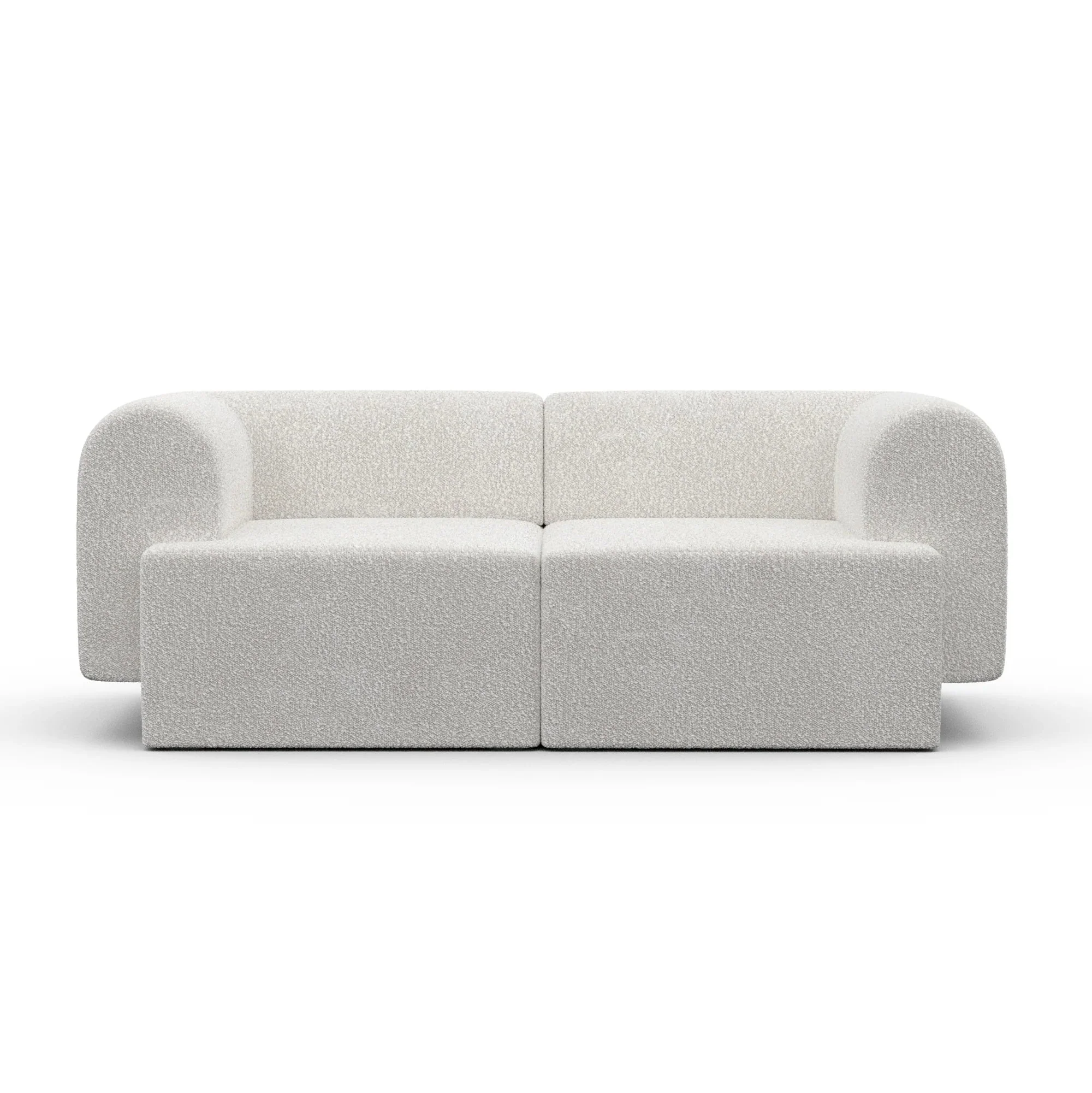 Sofa 2-osobowa TORI biały bouclé