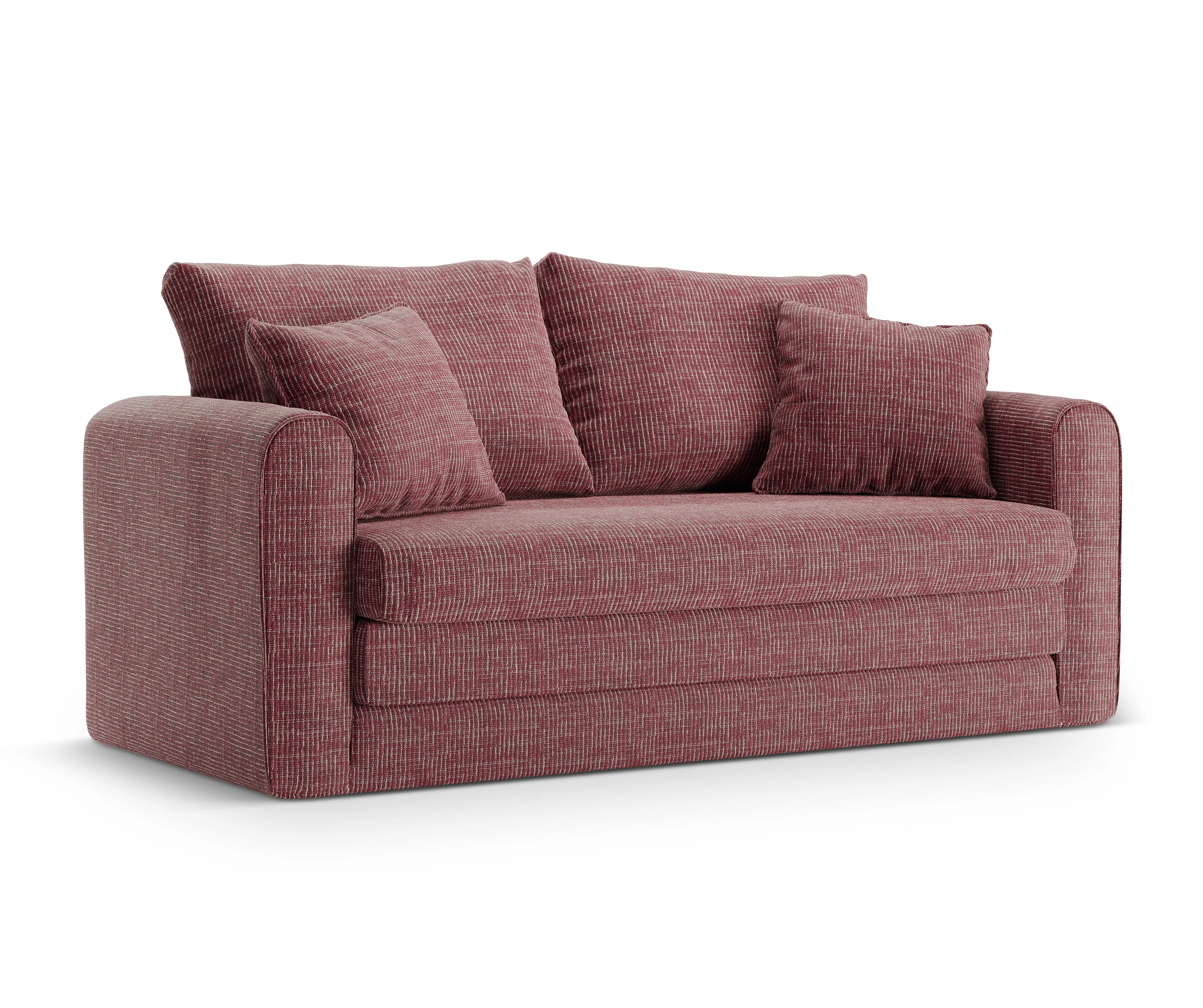 Sofa 2-osobowa z funkcją spania LIDO czerwony melanż