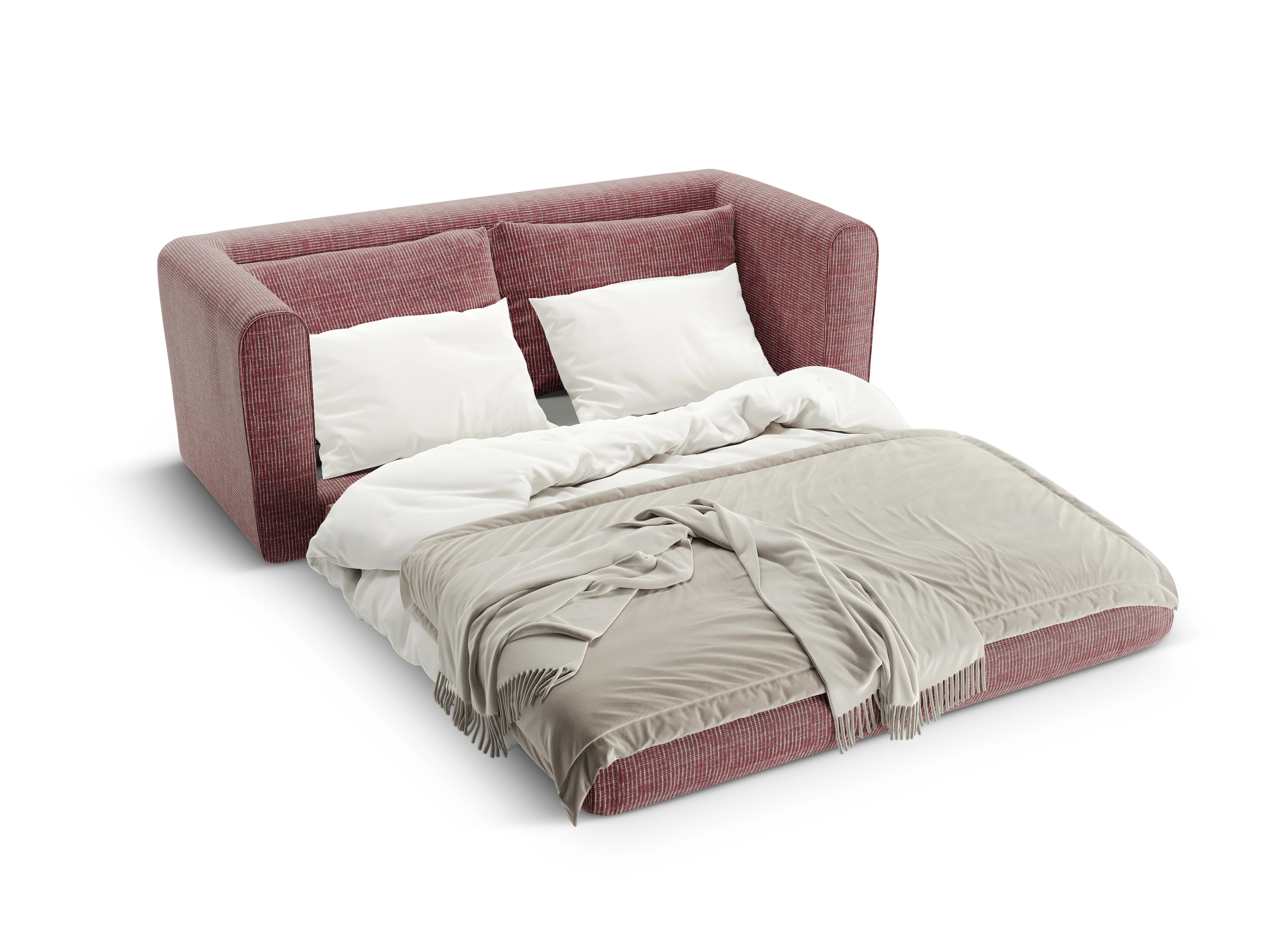 Sofa 2-osobowa z funkcją spania LIDO czerwony melanż - Image 3