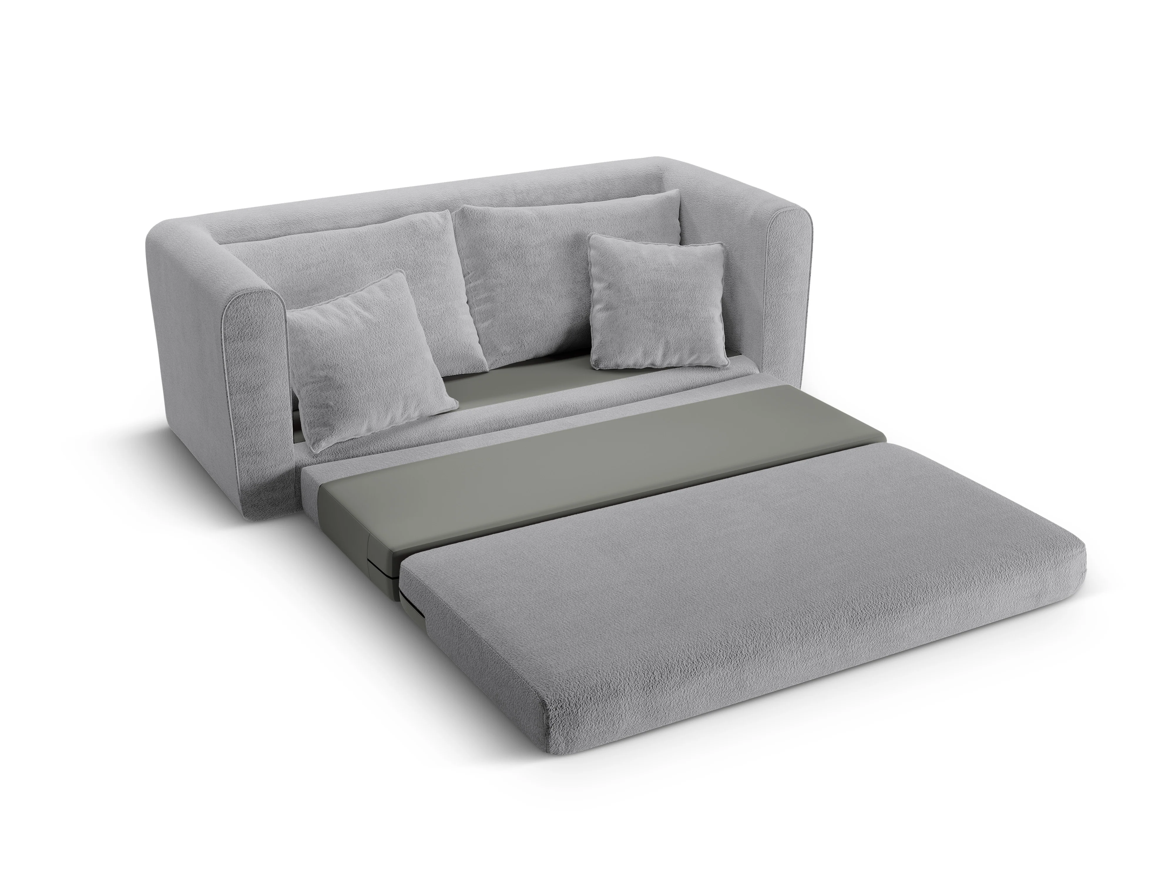 Sofa 2-osobowa z funkcją spania LIDO szary boucle - Image 6