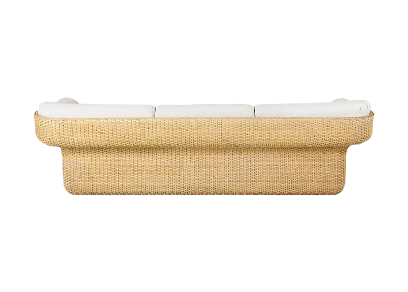 Sofa 3-osobowa BASKET biały z rattanem - Image 5