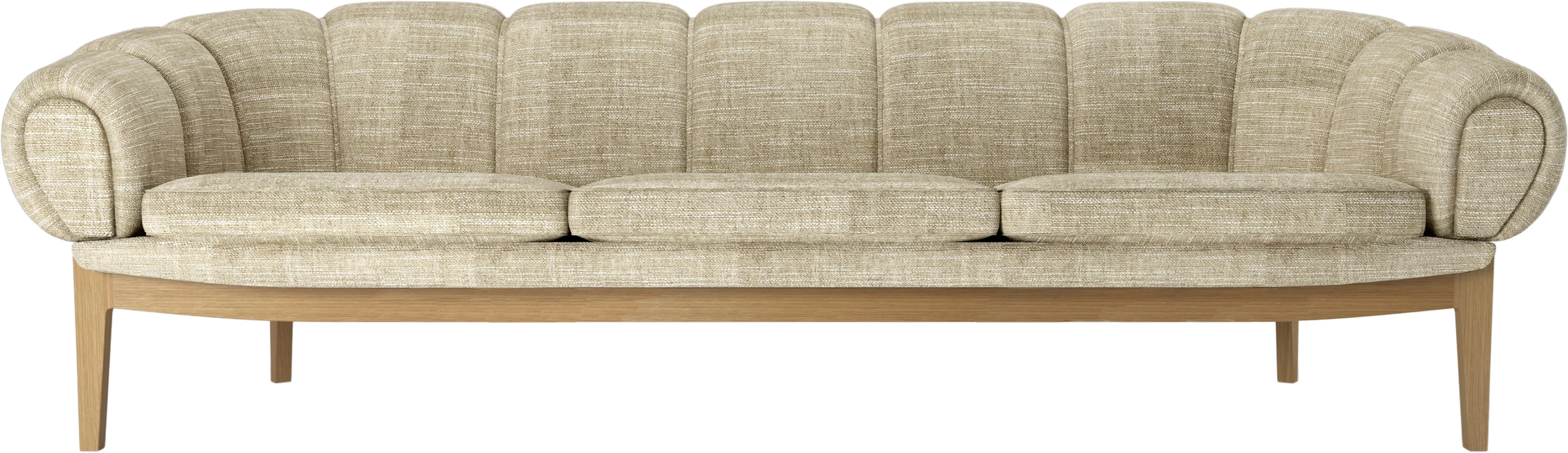 Sofa 3-osobowa CROISSANT tapicerowana z dębową podstawą - Image 3