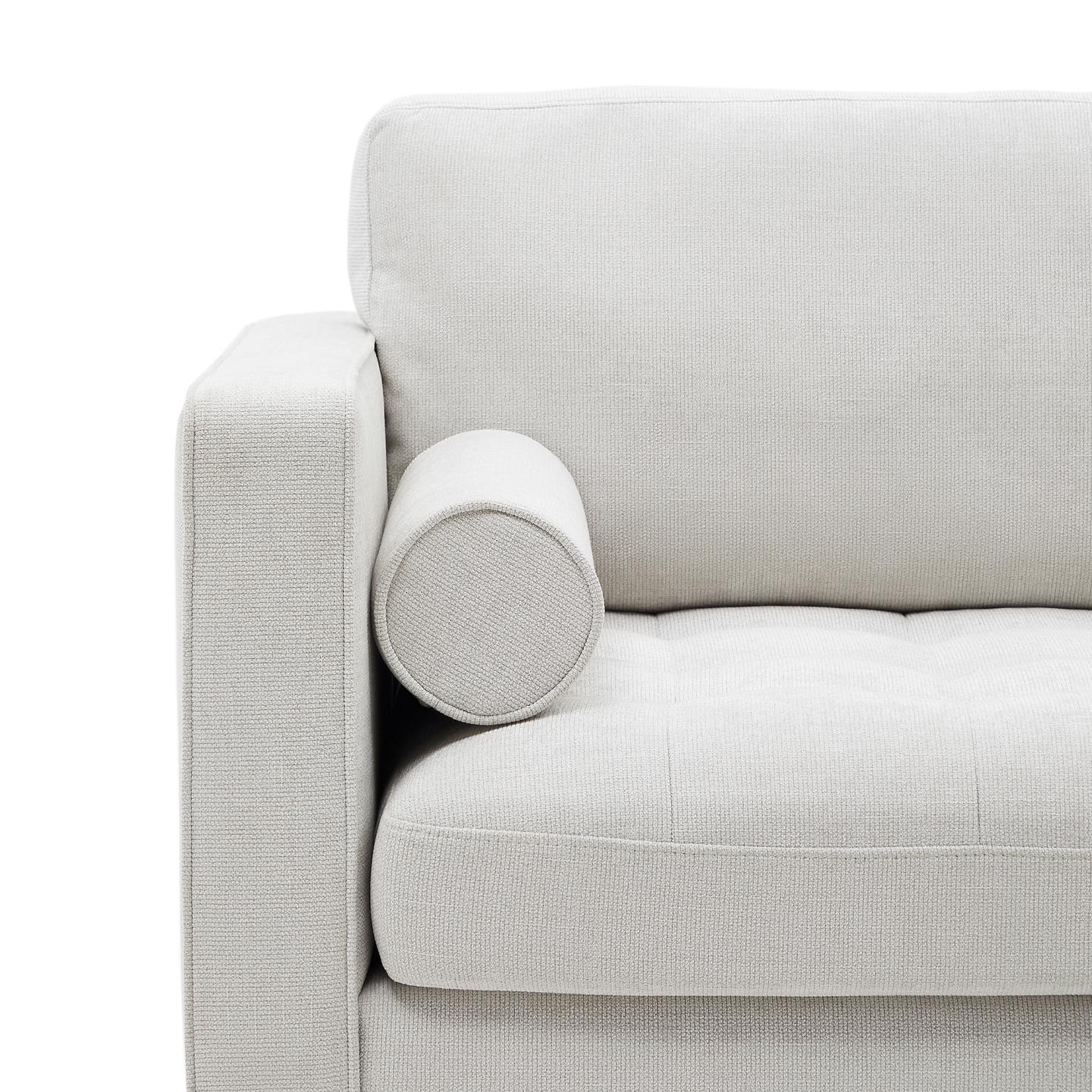 Sofa 3-osobowa DEBRA perłowy szenil z wenge podstawą - Image 4