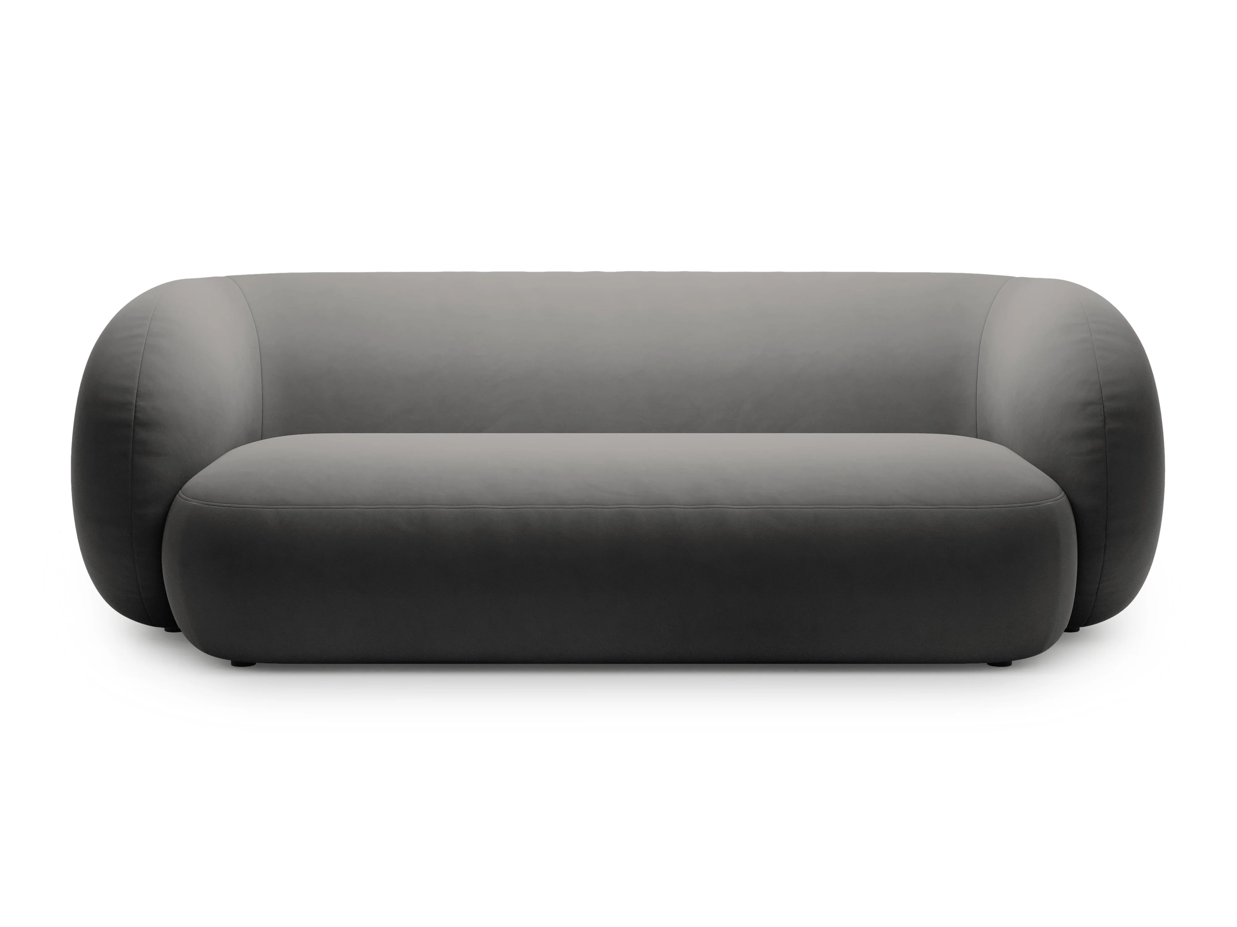 Sofa aksamitna 3-osobowa KATE ciemnoszary - Image 2