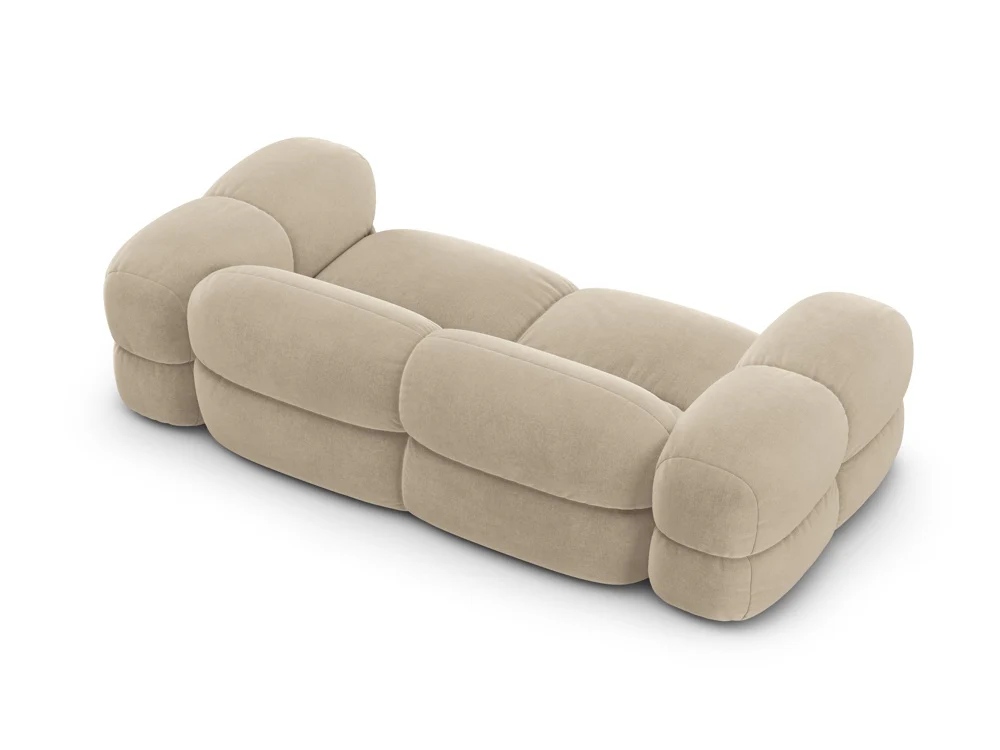Sofa 3-osobowa aksamitna LORETTO beżowy - Image 5