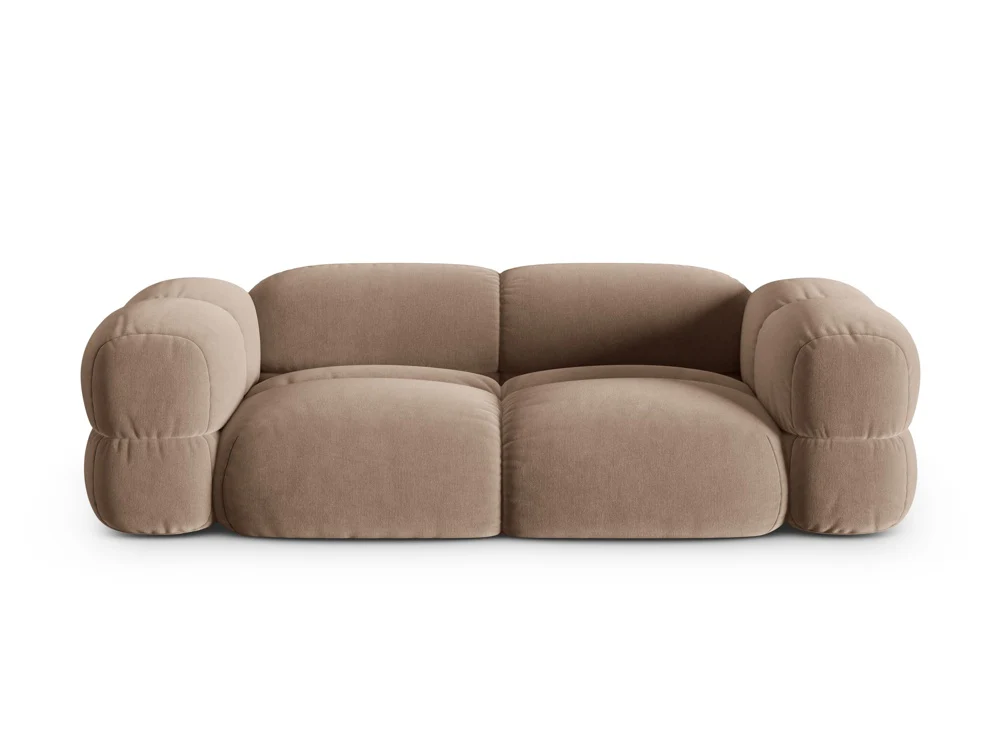 Sofa 3-osobowa aksamitna LORETTO ciemnobeżowy - Image 3