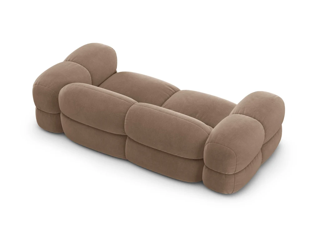 Sofa 3-osobowa aksamitna LORETTO ciemnobeżowy - Image 5