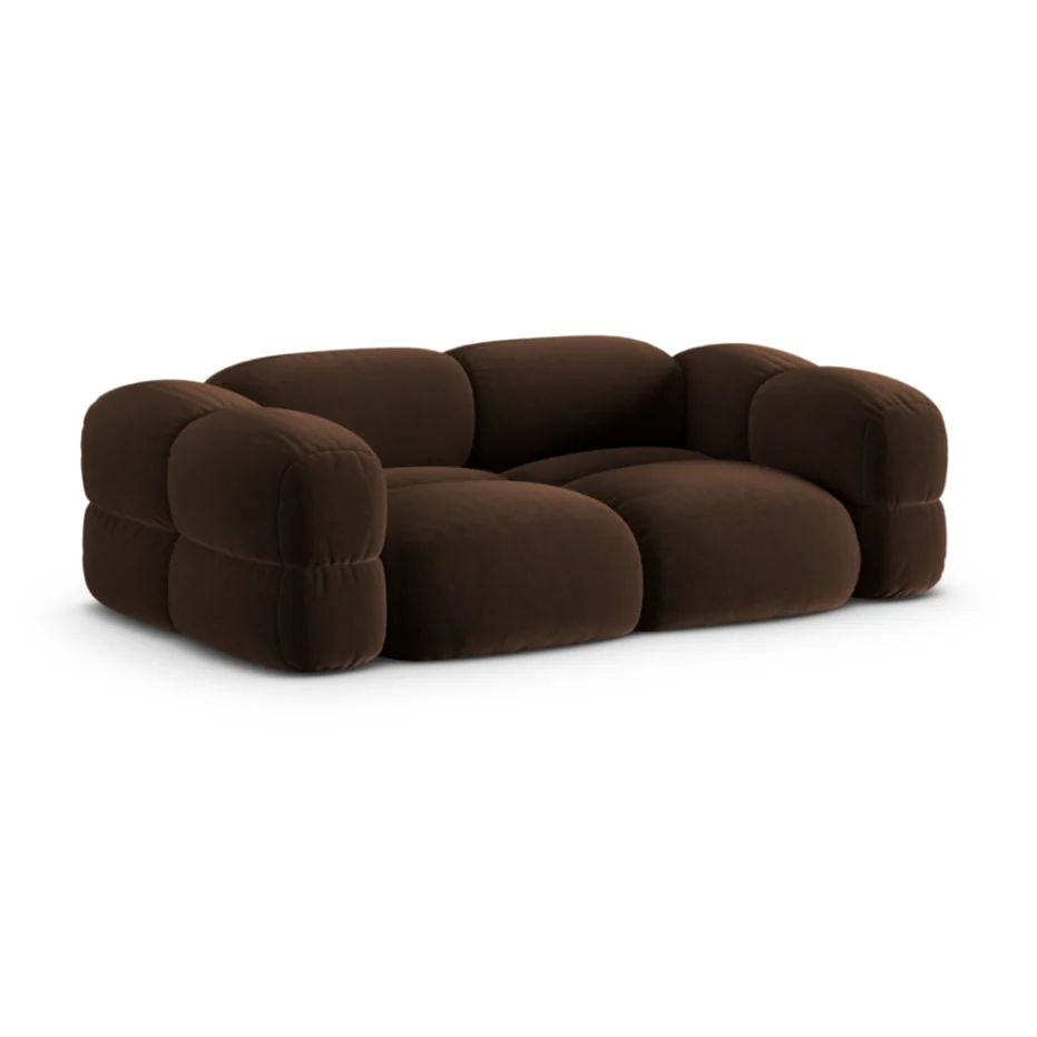 Sofa 3-osobowa aksamitna LORETTO czekoladowy