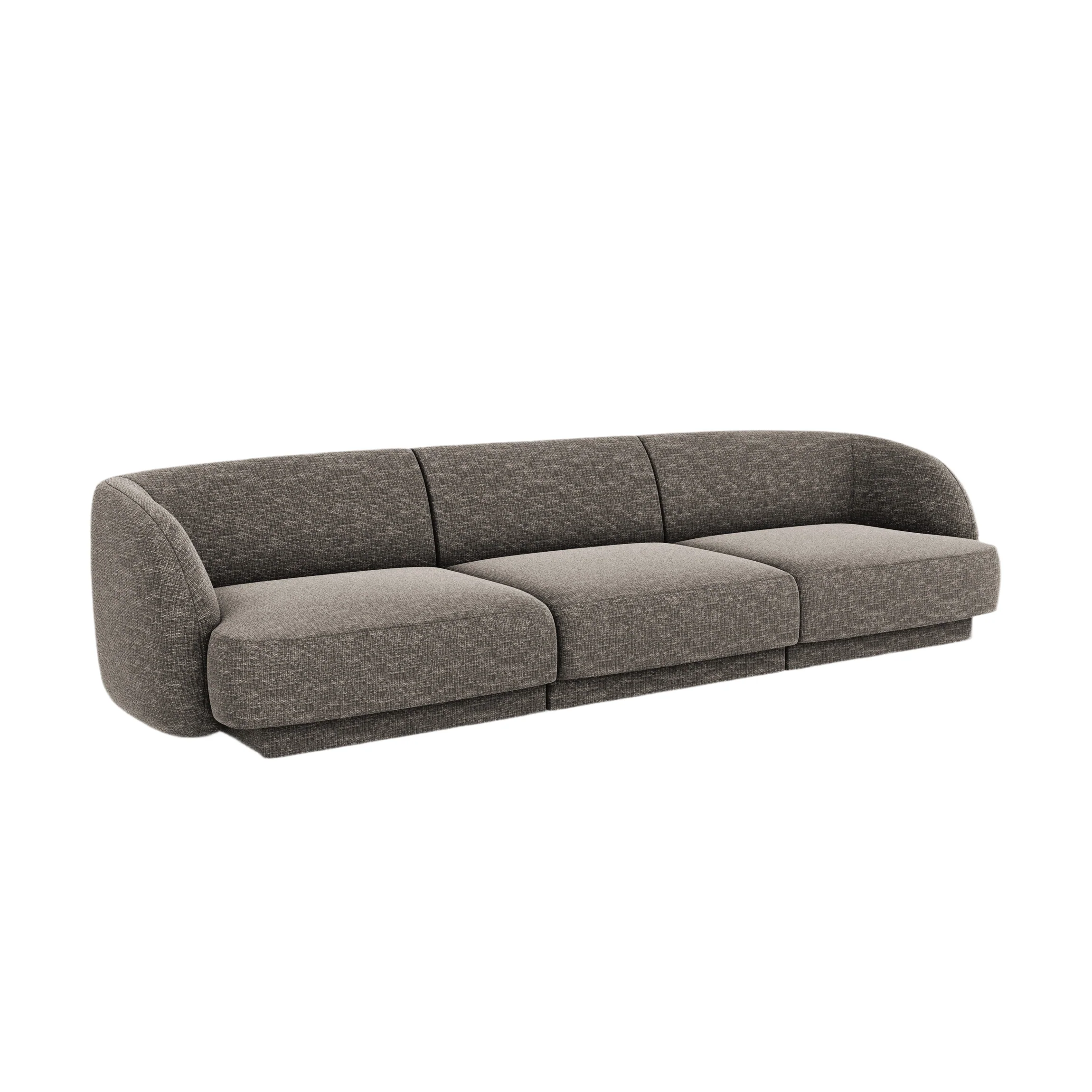 Sofa 3-osobowa MILEY szary szenil jedwabisty