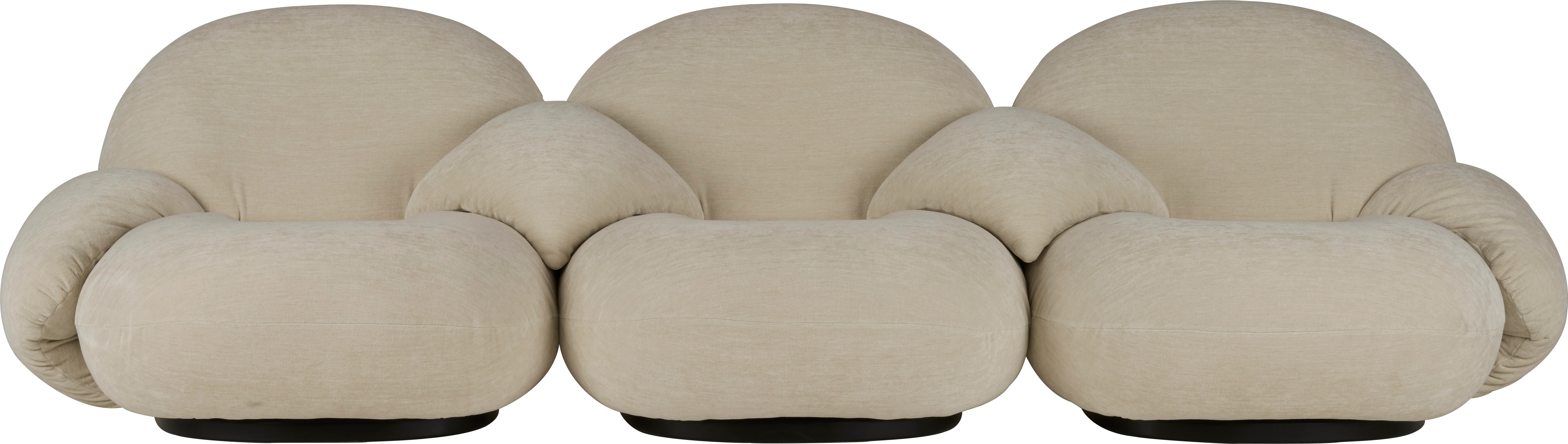 Sofa 3-osobowa PACHA tapicerowana z czarną podstawą - Image 3