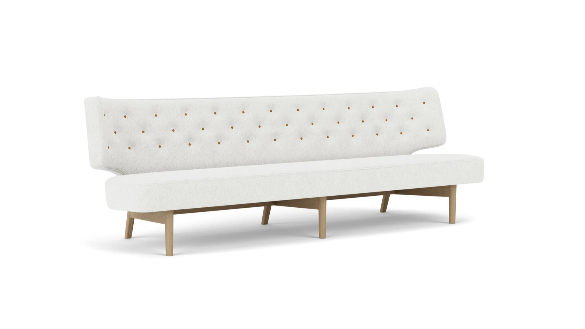 Sofa 3-osobowa RADIOHUS jasnoszary z dębową podstawą - Image 3