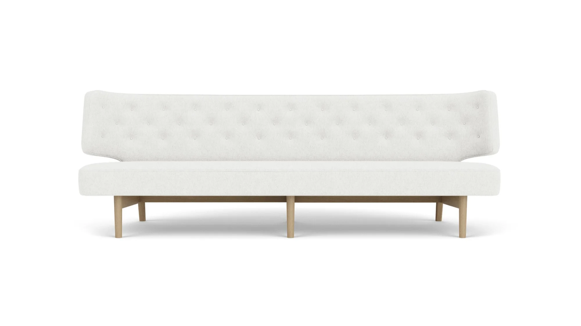 Sofa 3-osobowa RADIOHUS jasnoszary z dębową podstawą - Image 4