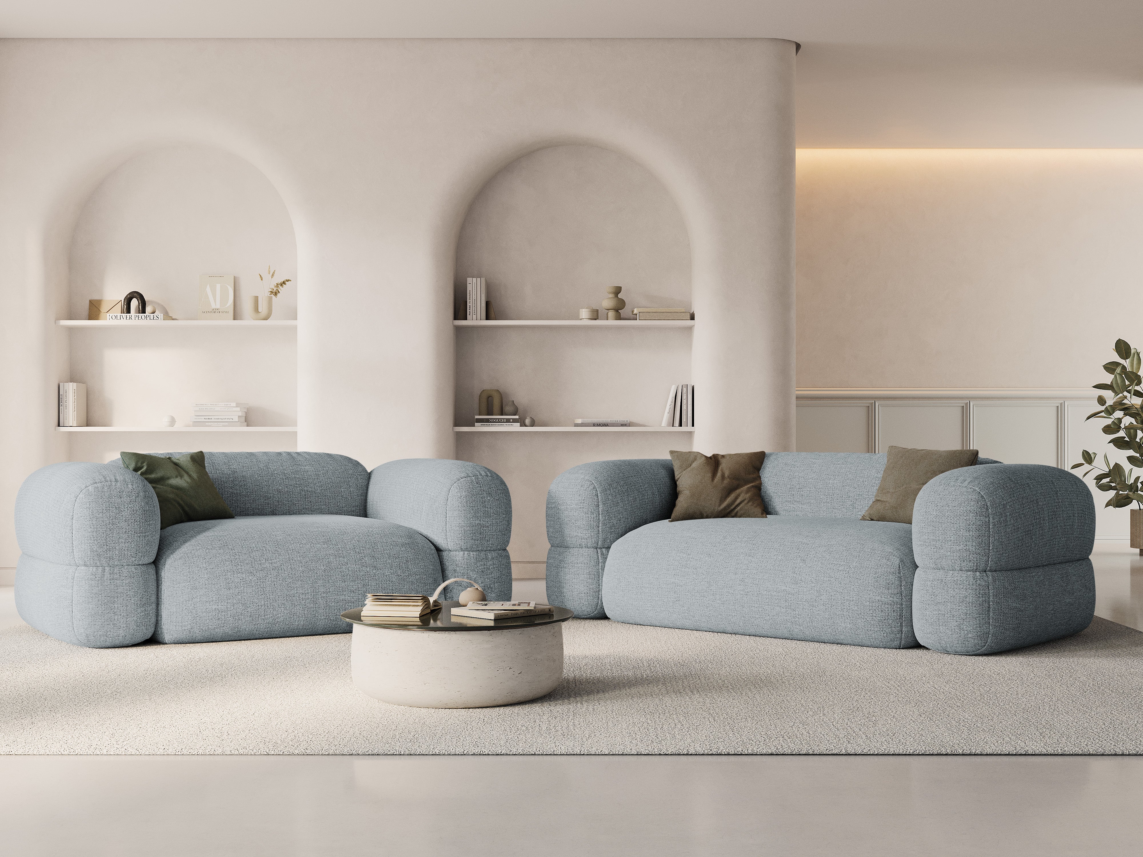 Sofa 3-osobowa ROGER błękitny szenil - Image 2