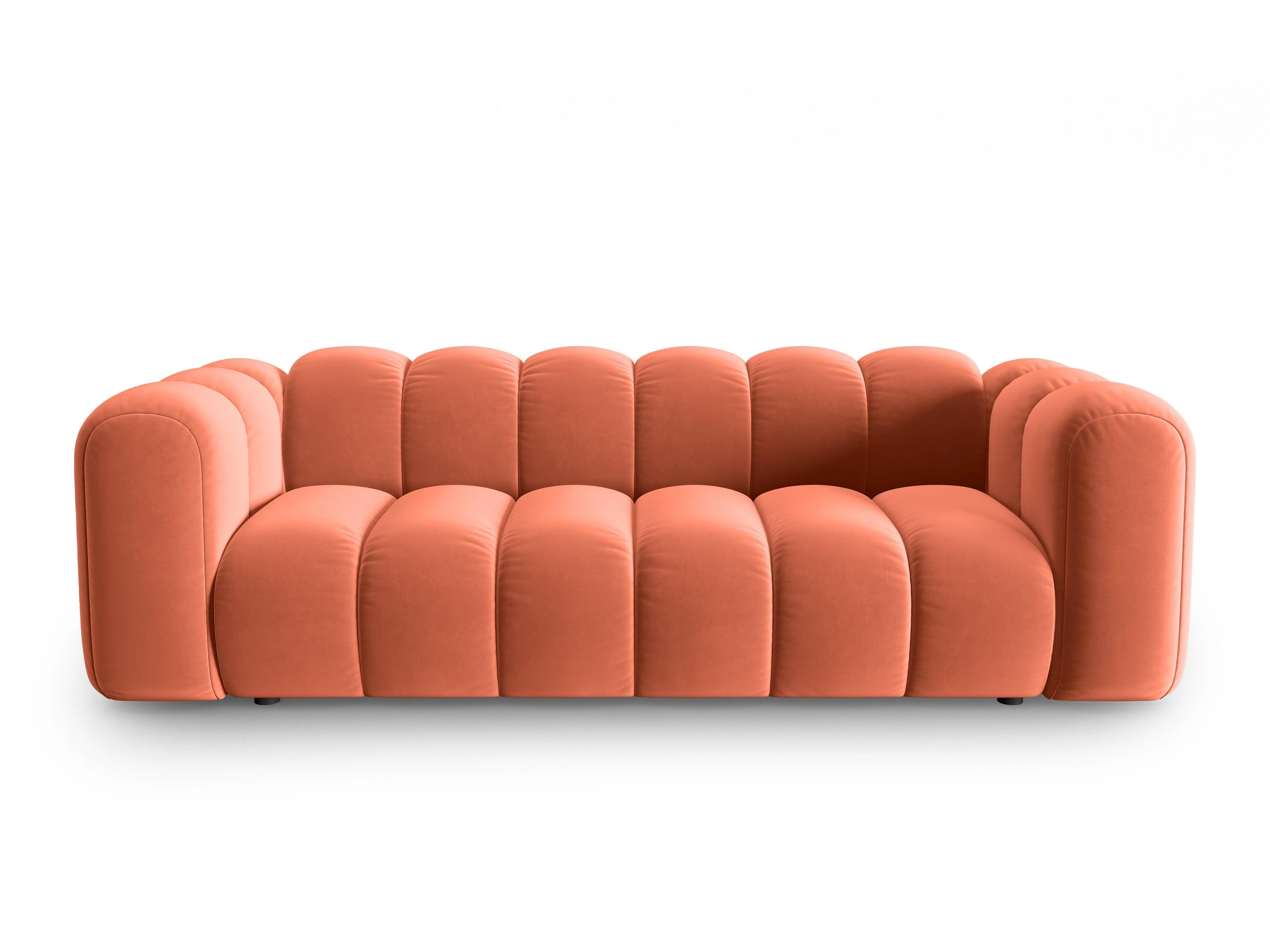 Sofa aksamitna 3-osobowa LUPINE koralowy - Image 3