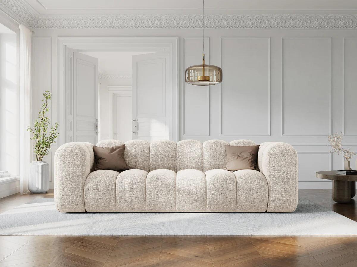 Sofa aksamitna 3-osobowa LUPINE musztardowy - Image 2