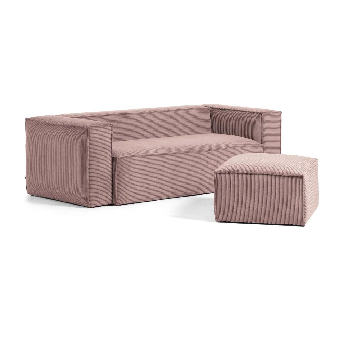 Sofa 3-osobowa BLOK jasnoróżowy sztruks - Image 4