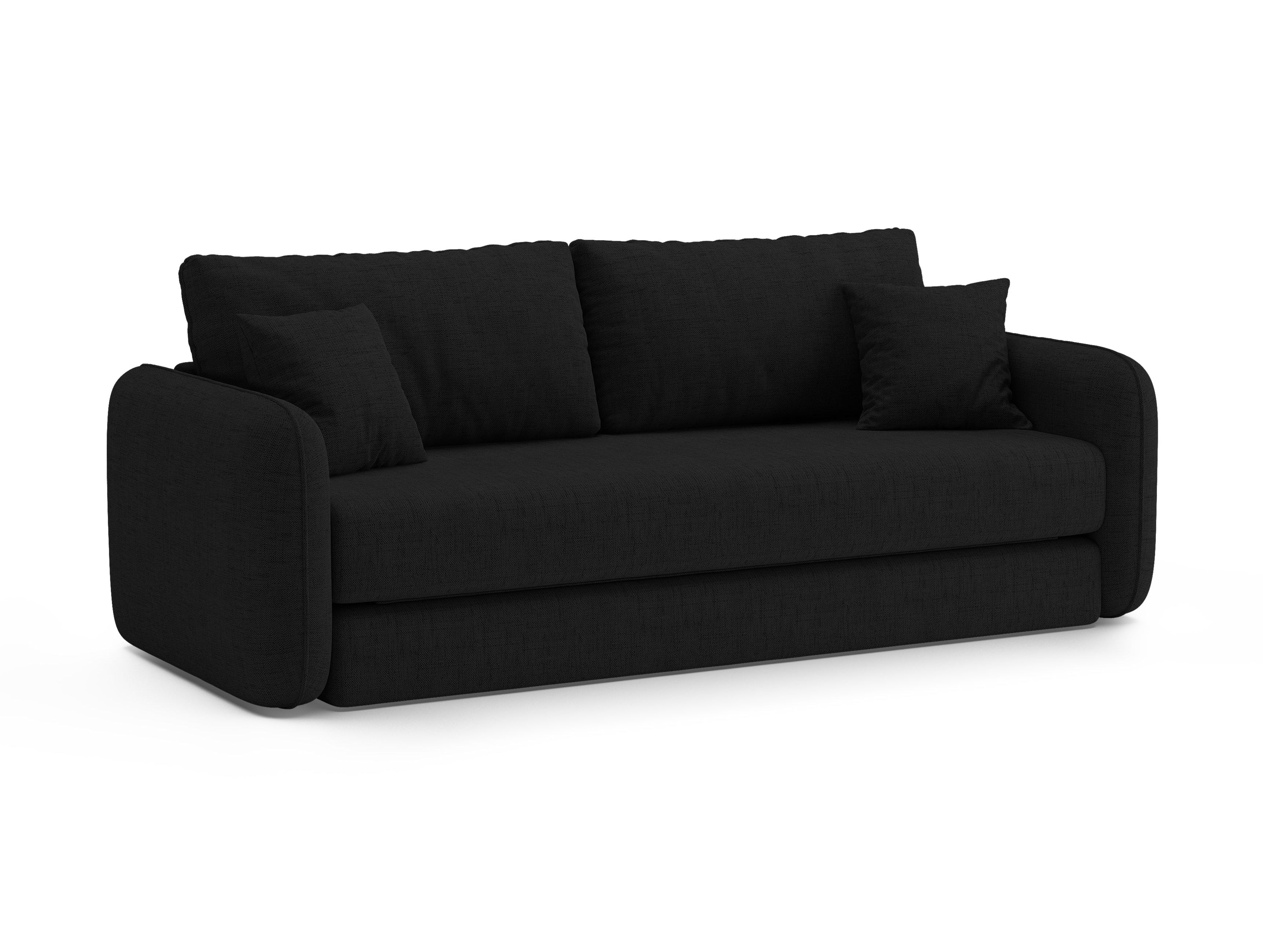 Sofa 3-osobowa z funkcją spania DORMI czarny