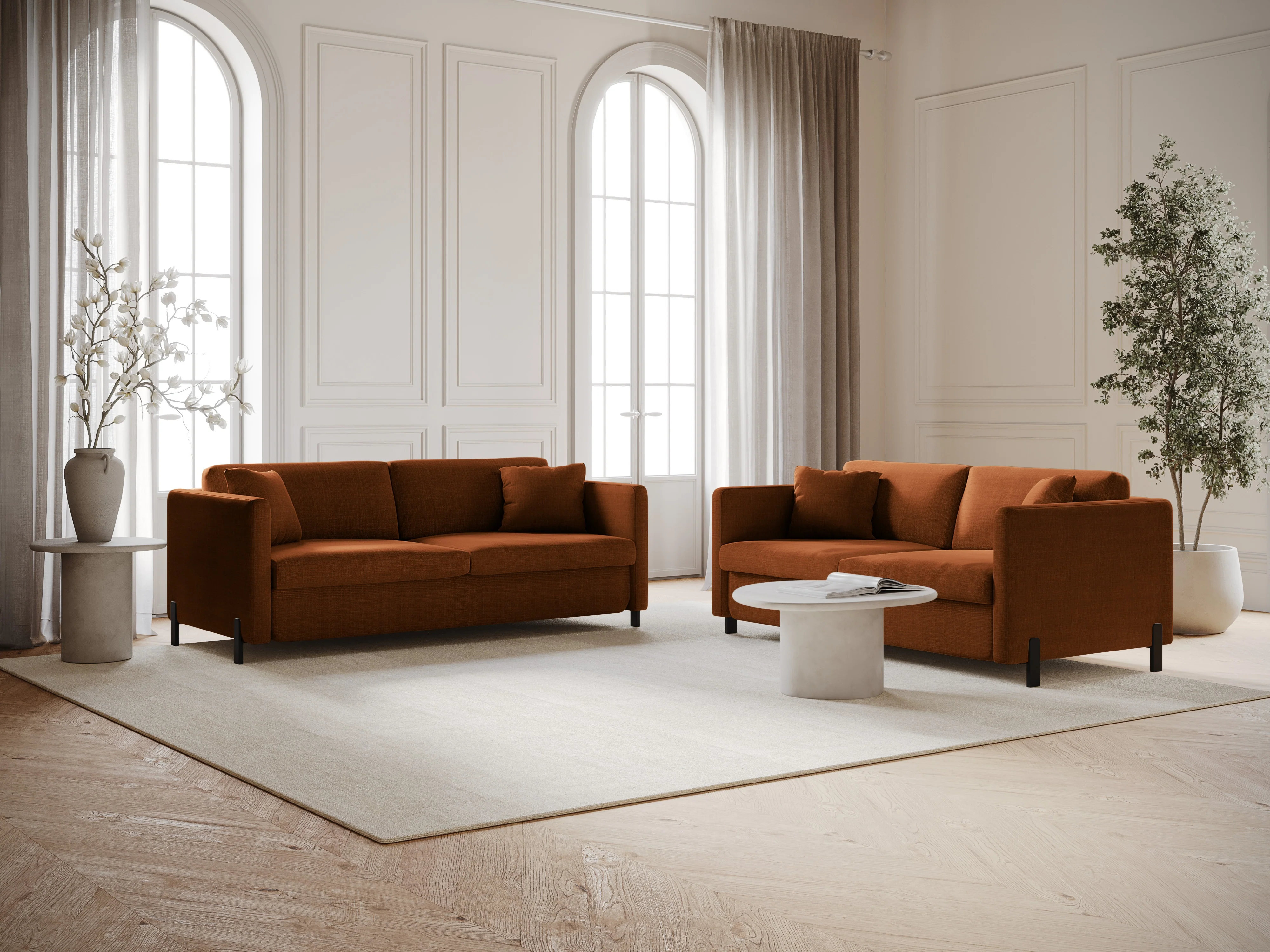 Sofa 3-osobowa z funkcją spania GLORIA ceglany szenil - Image 6