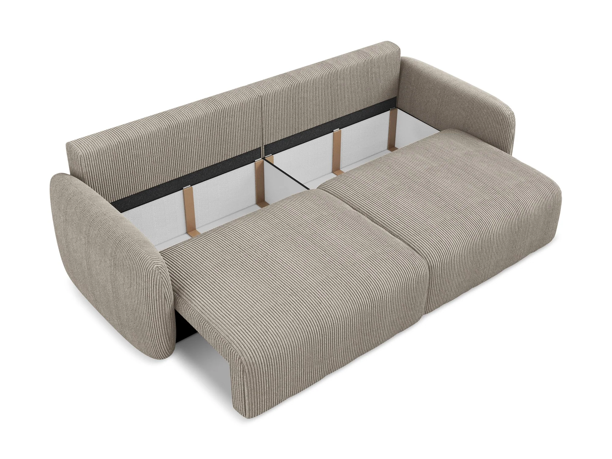 Sofa 3-osobowa z funkcją spania KALENA ciemnobeżowy sztruks - Image 4
