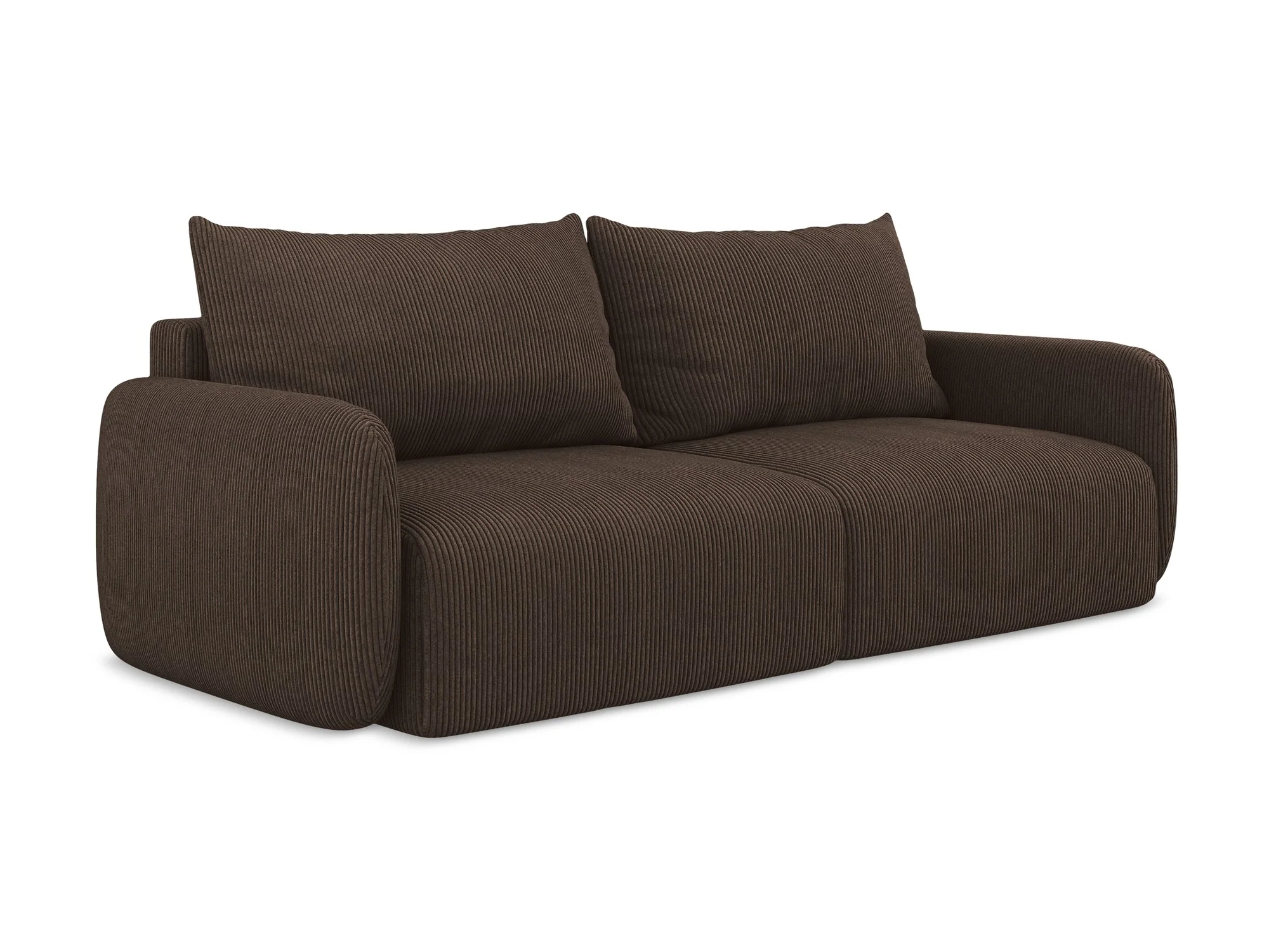 Sofa 3-osobowa z funkcją spania KALENA czekoladowy sztruks