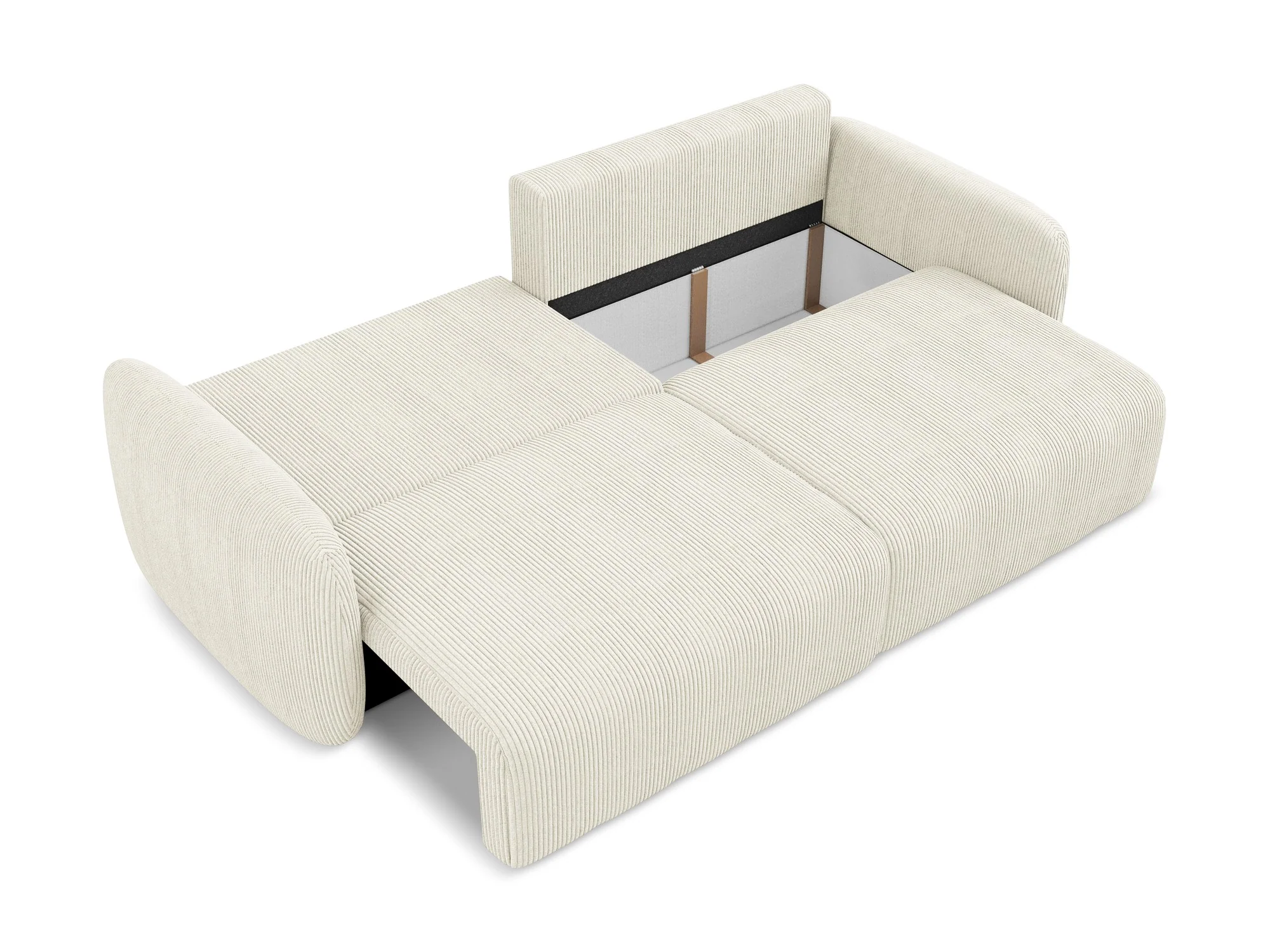 Sofa 3-osobowa z funkcją spania KALENA jasnobeżowy sztruks - Image 5