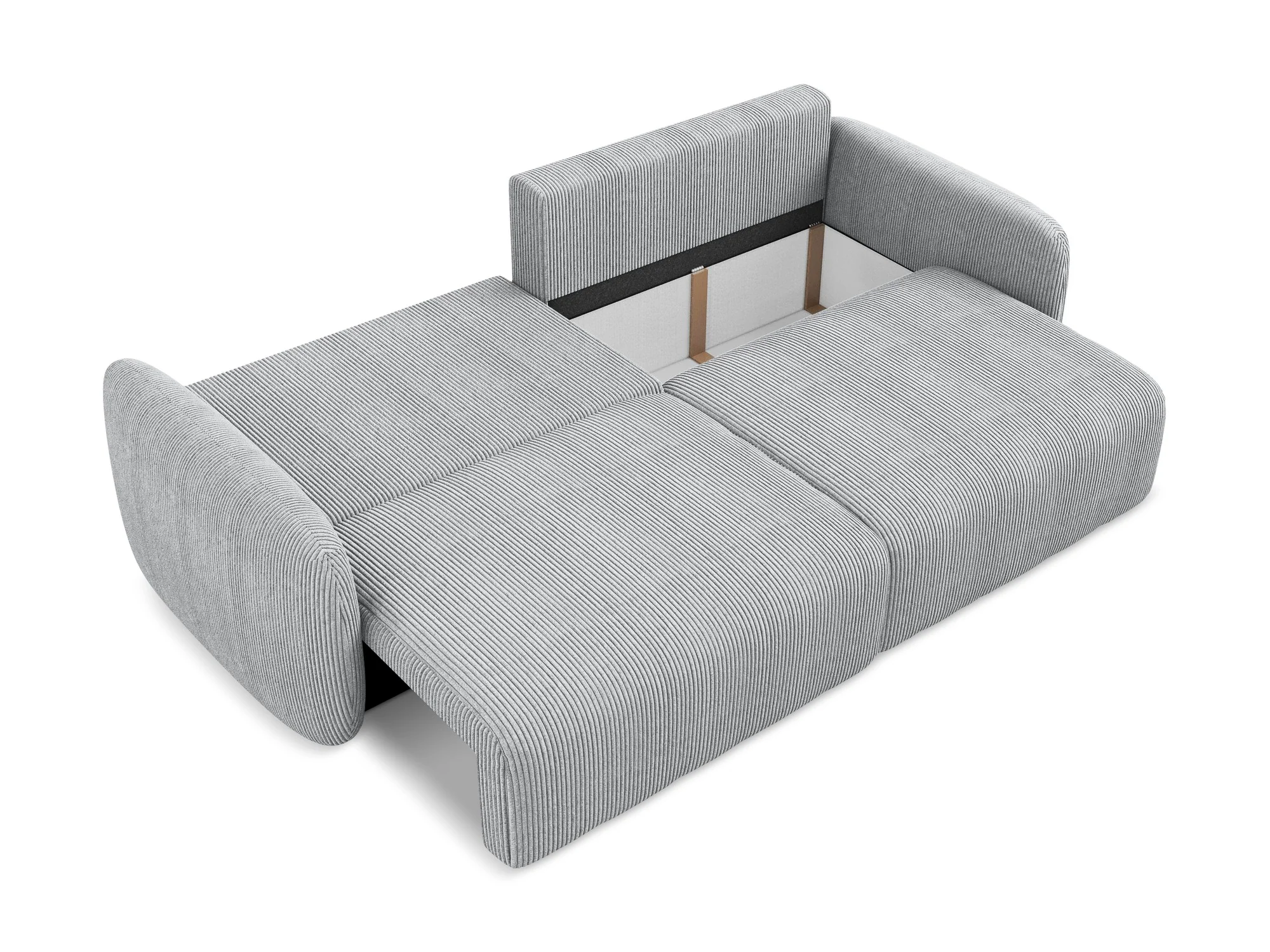 Sofa 3-osobowa z funkcją spania KALENA jasnoszary sztruks - Image 6