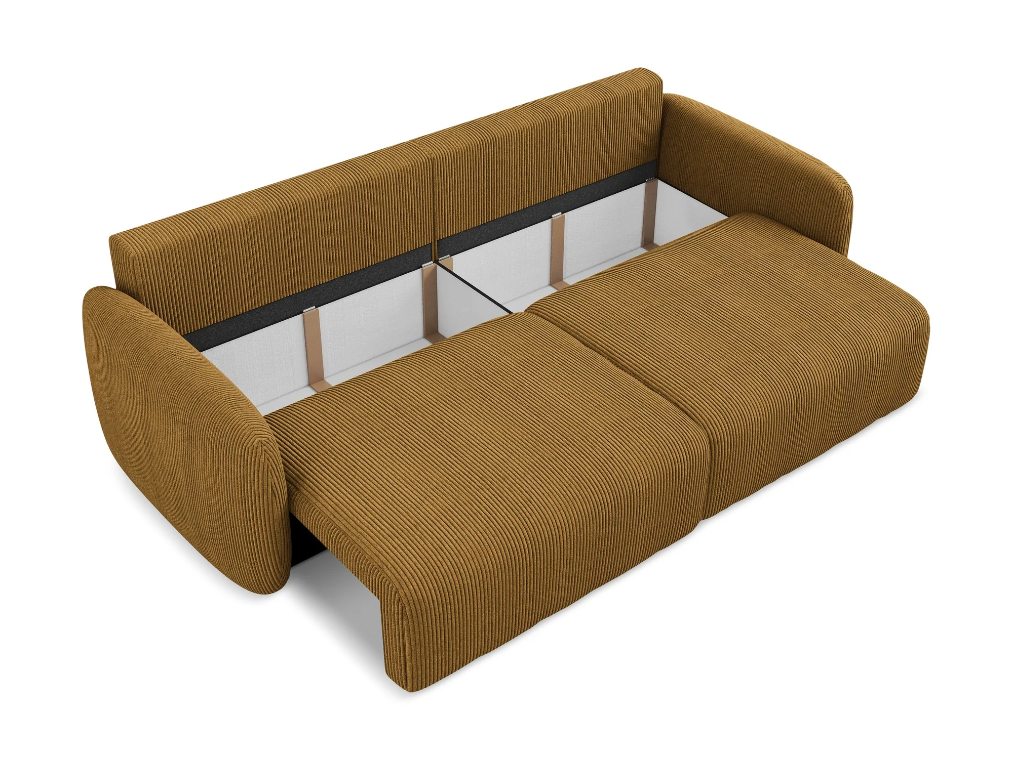 Sofa 3-osobowa z funkcją spania KALENA musztardowy sztruks - Image 4