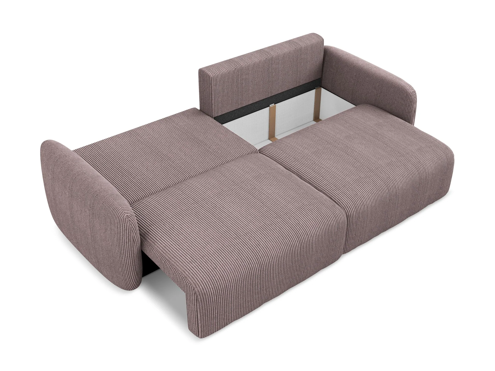 Sofa 3-osobowa z funkcją spania KALENA zgaszony różowy sztruks - Image 4