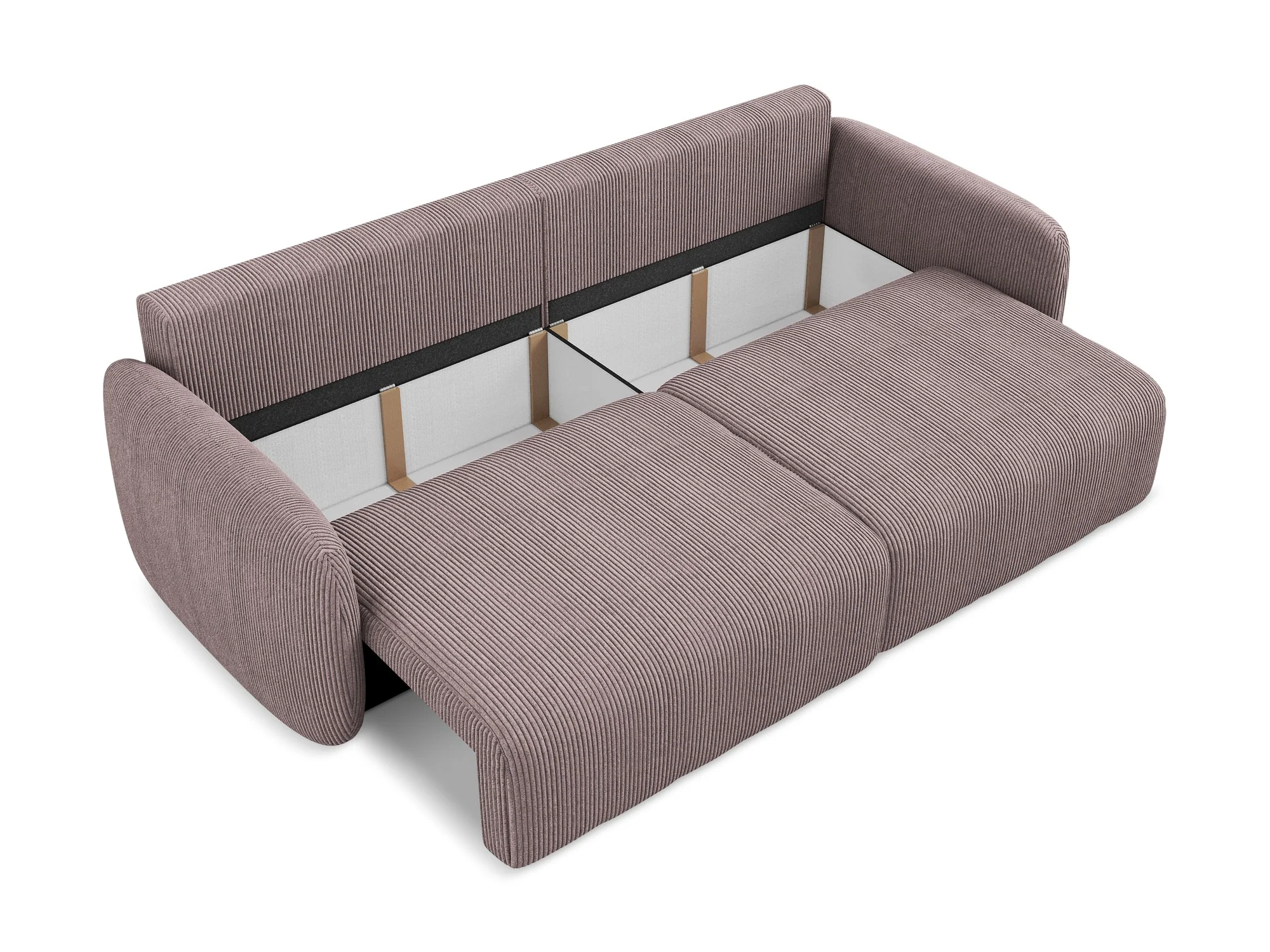 Sofa 3-osobowa z funkcją spania KALENA zgaszony różowy sztruks - Image 6