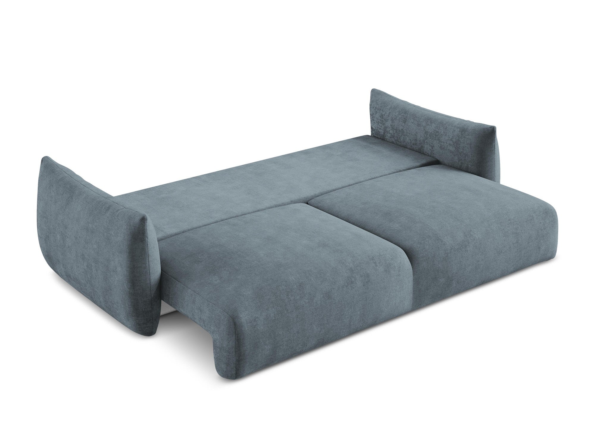 Sofa 3-osobowa z funkcją spania LEILA dżinsowy niebieski szenil - Image 5