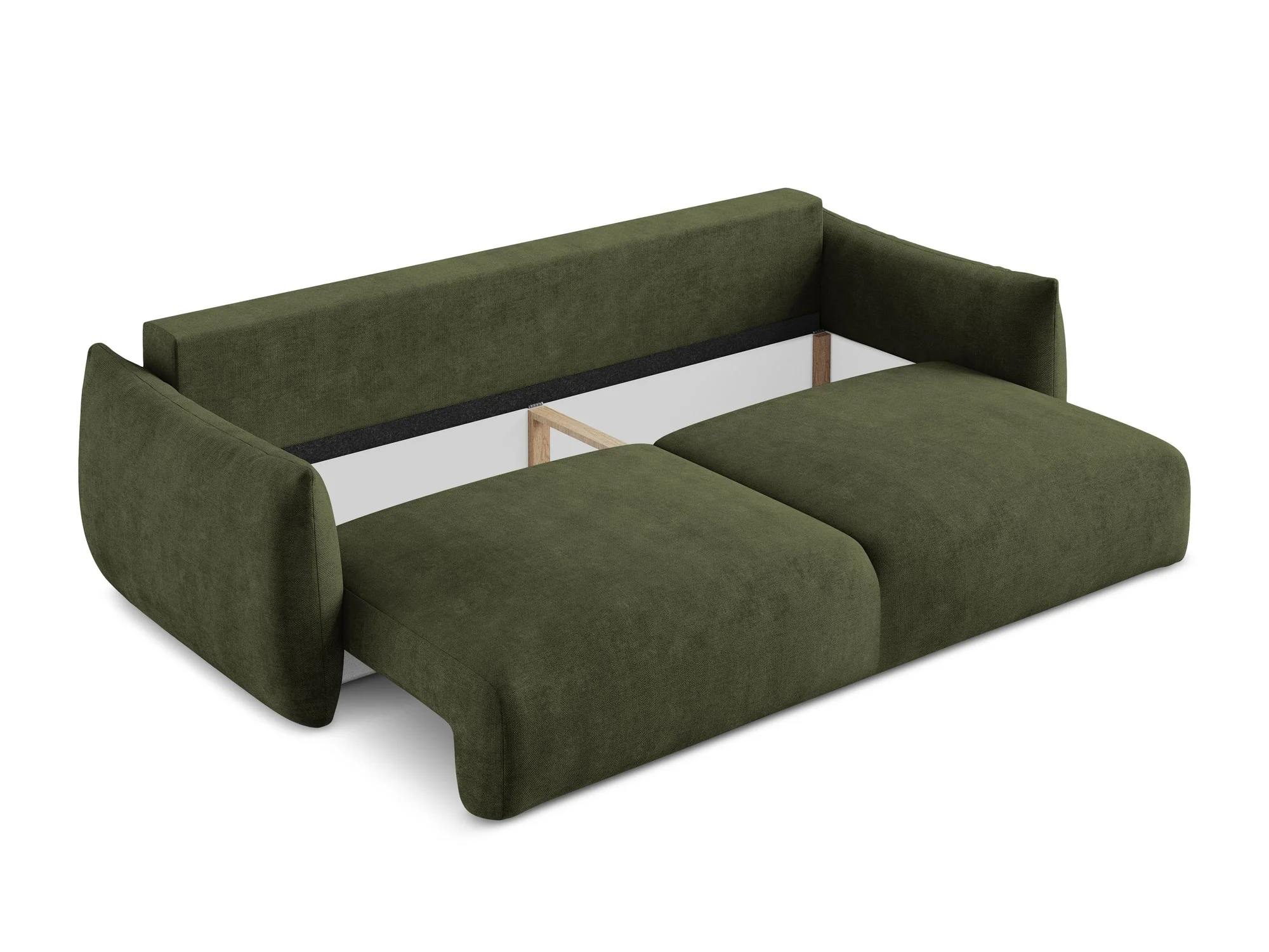 Sofa 3-osobowa z funkcją spania LEILA oliwkowy szenil - Image 8