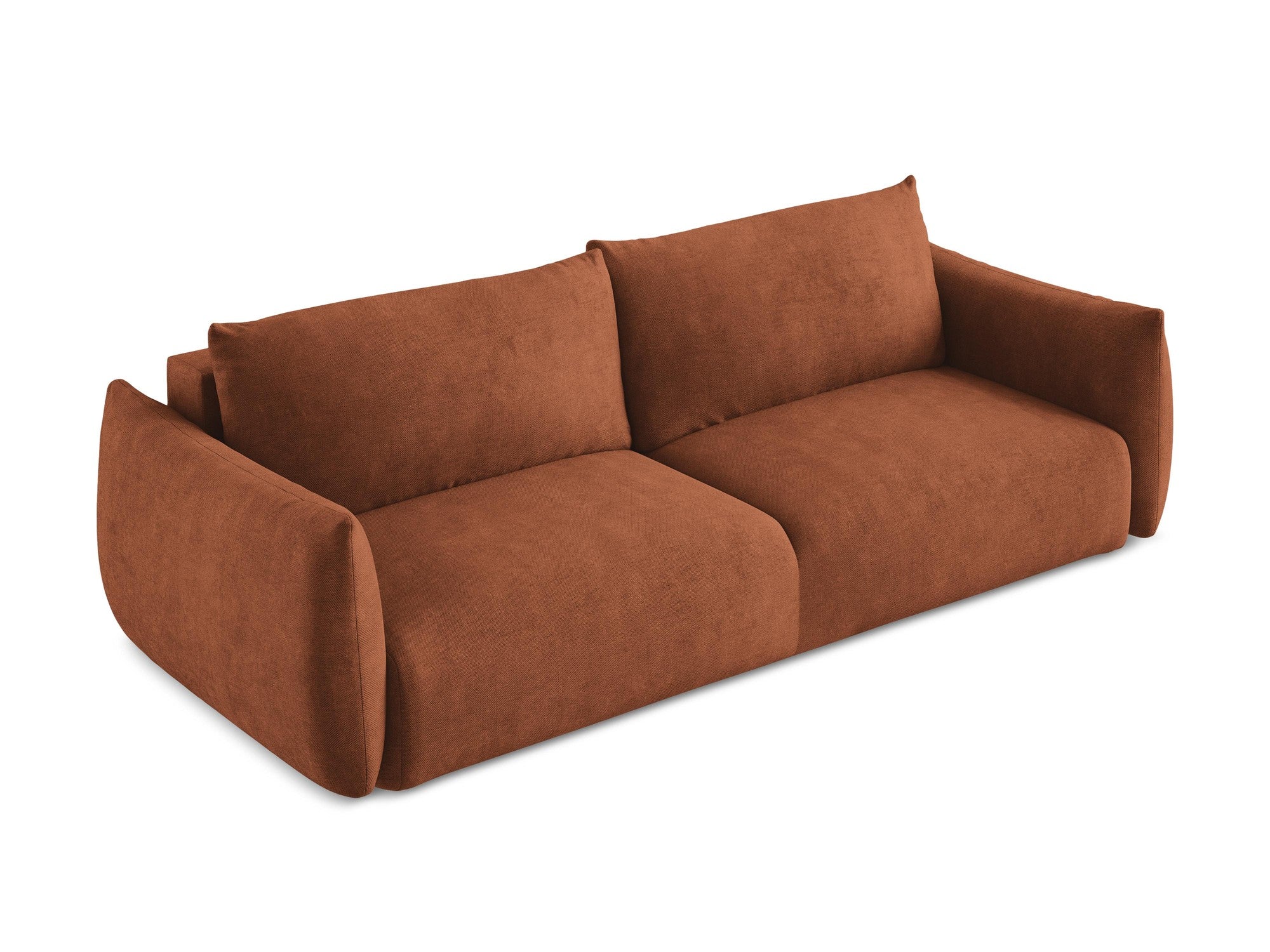 Sofa 3-osobowa z funkcją spania LEILA terakota szenil - Image 4