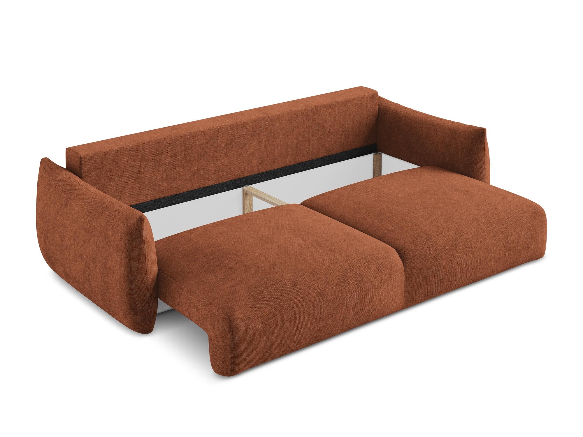 Sofa 3-osobowa z funkcją spania LEILA terakota szenil - Image 6