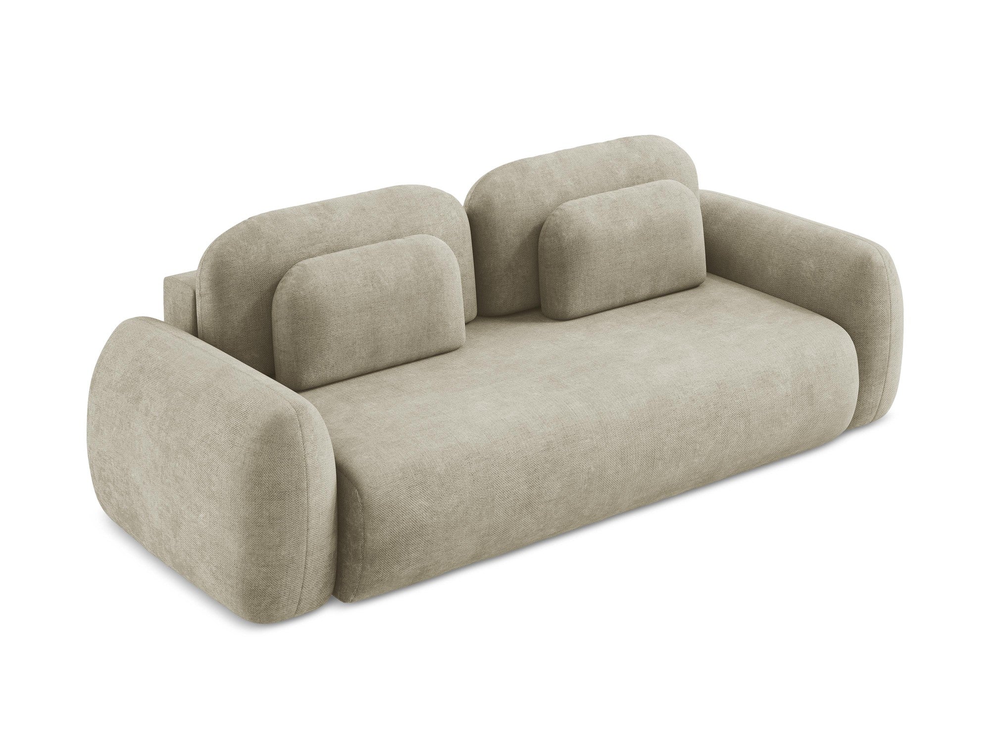 Sofa 3-osobowa z funkcją spania LOHI beżowy szenil - Image 4