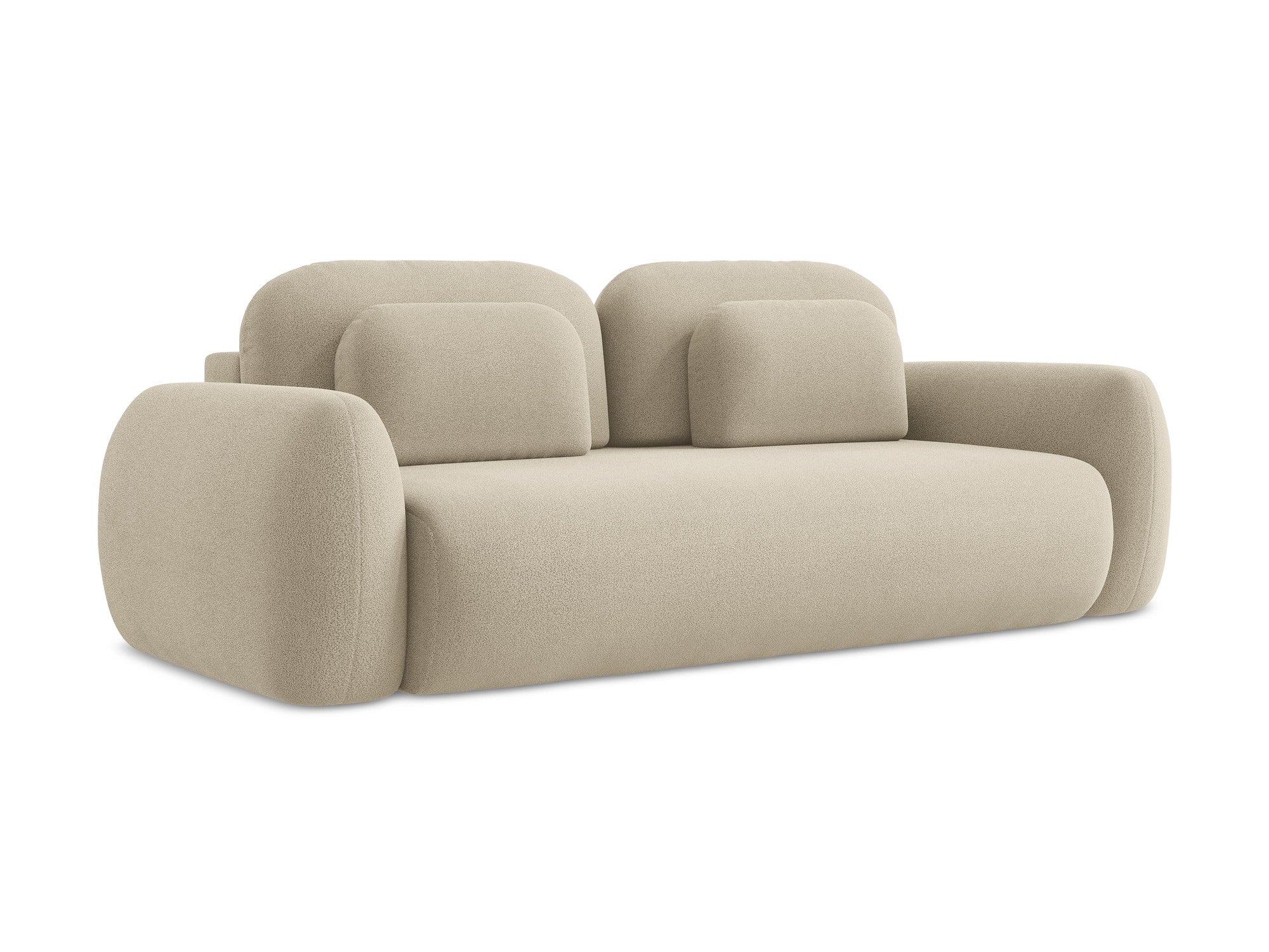 Sofa 3-osobowa z funkcją spania LOHI ciemnobeżowy boucle