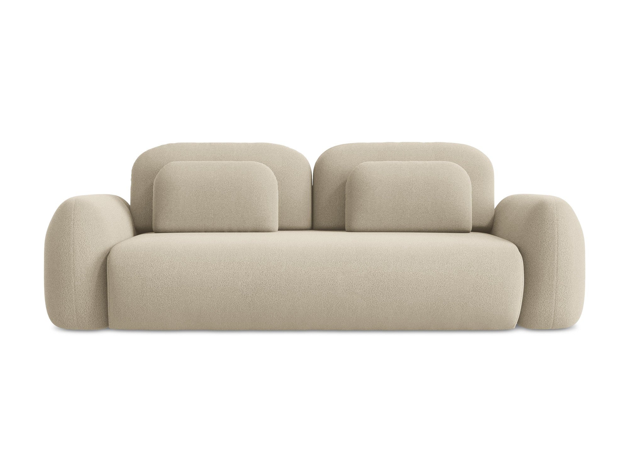 Sofa 3-osobowa z funkcją spania LOHI ciemnobeżowy boucle - Image 3