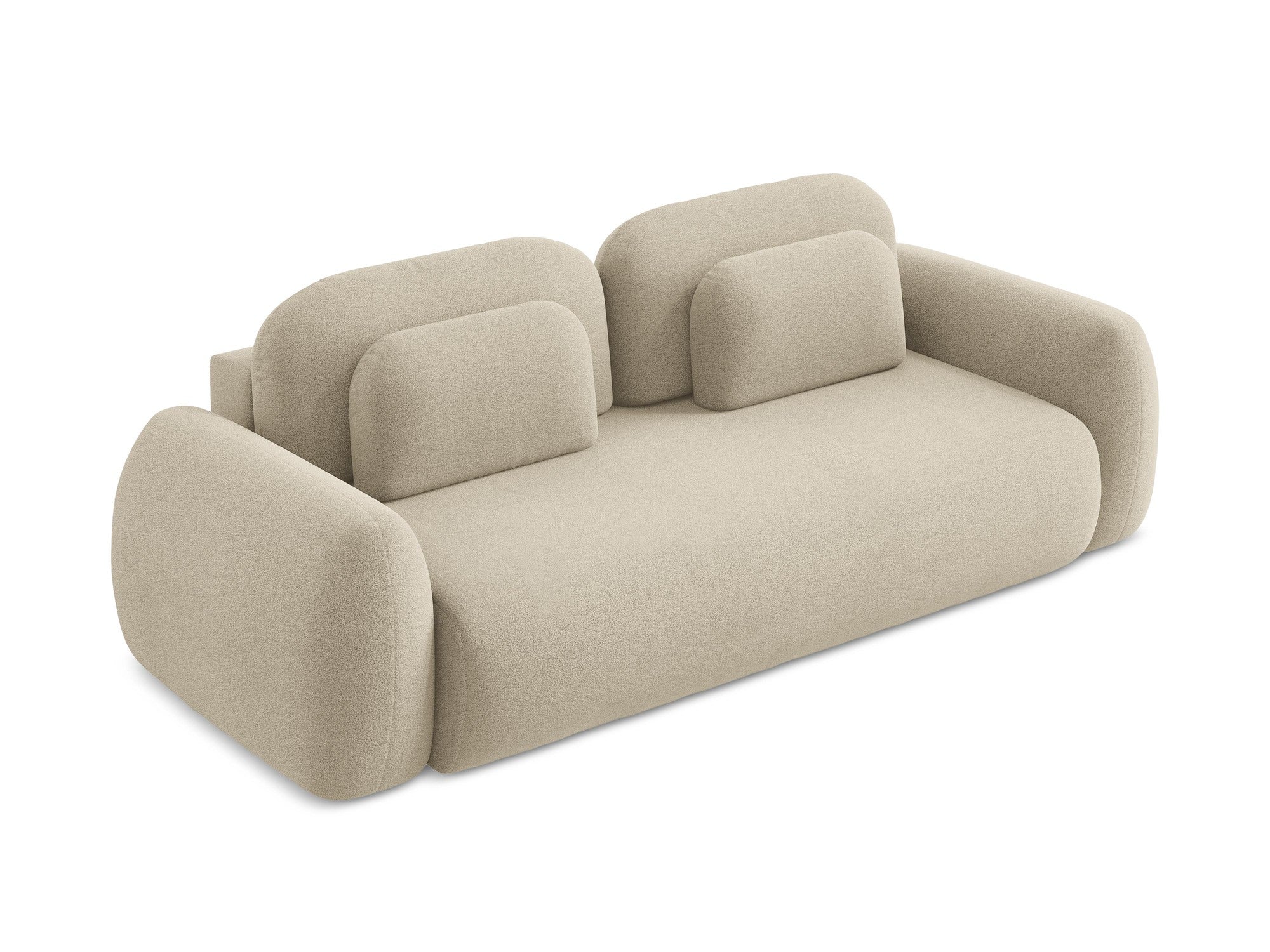 Sofa 3-osobowa z funkcją spania LOHI ciemnobeżowy boucle - Image 4