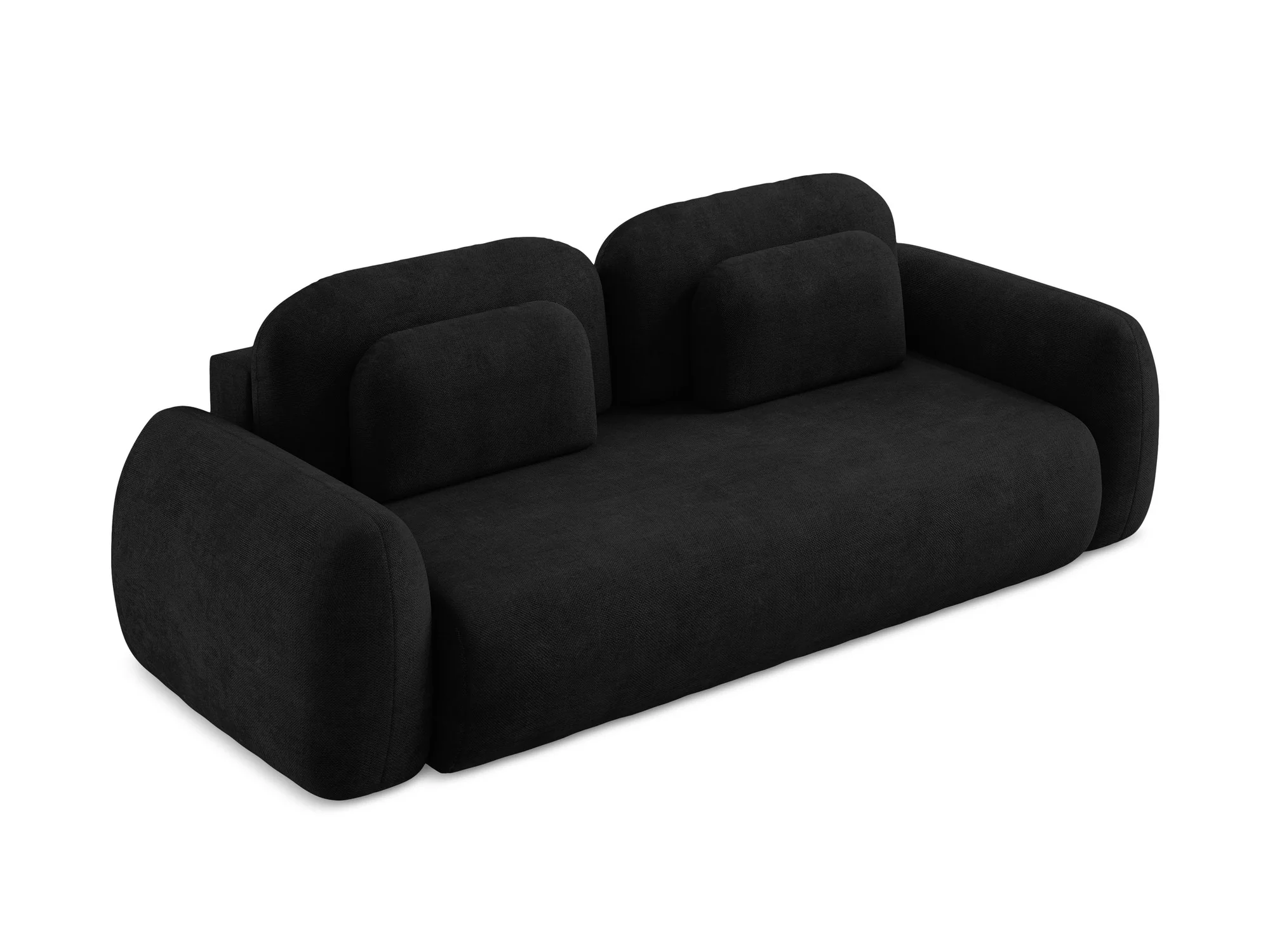 Sofa 3-osobowa z funkcją spania LOHI czarny szenil - Image 4