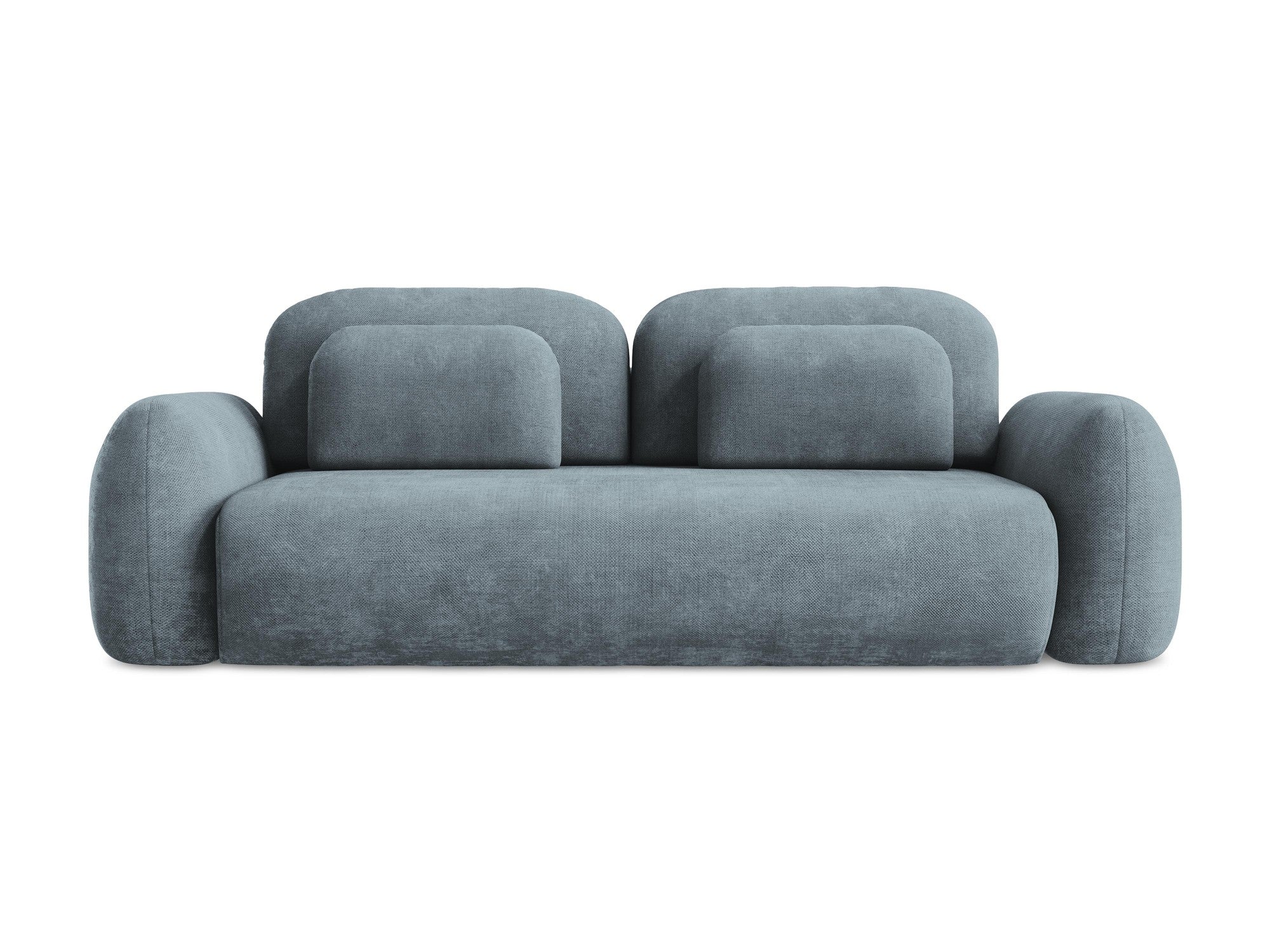 Sofa 3-osobowa z funkcją spania LOHI dżinsowy niebieski szenil - Image 3