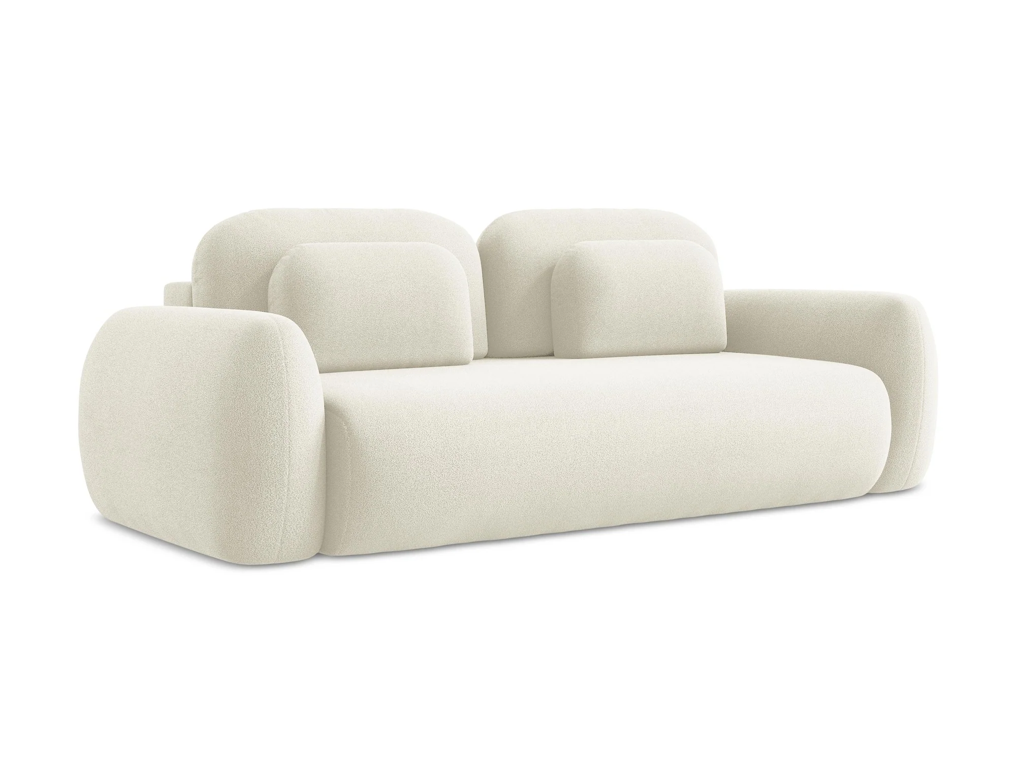 Sofa 3-osobowa z funkcją spania LOHI jasnobeżowy boucle
