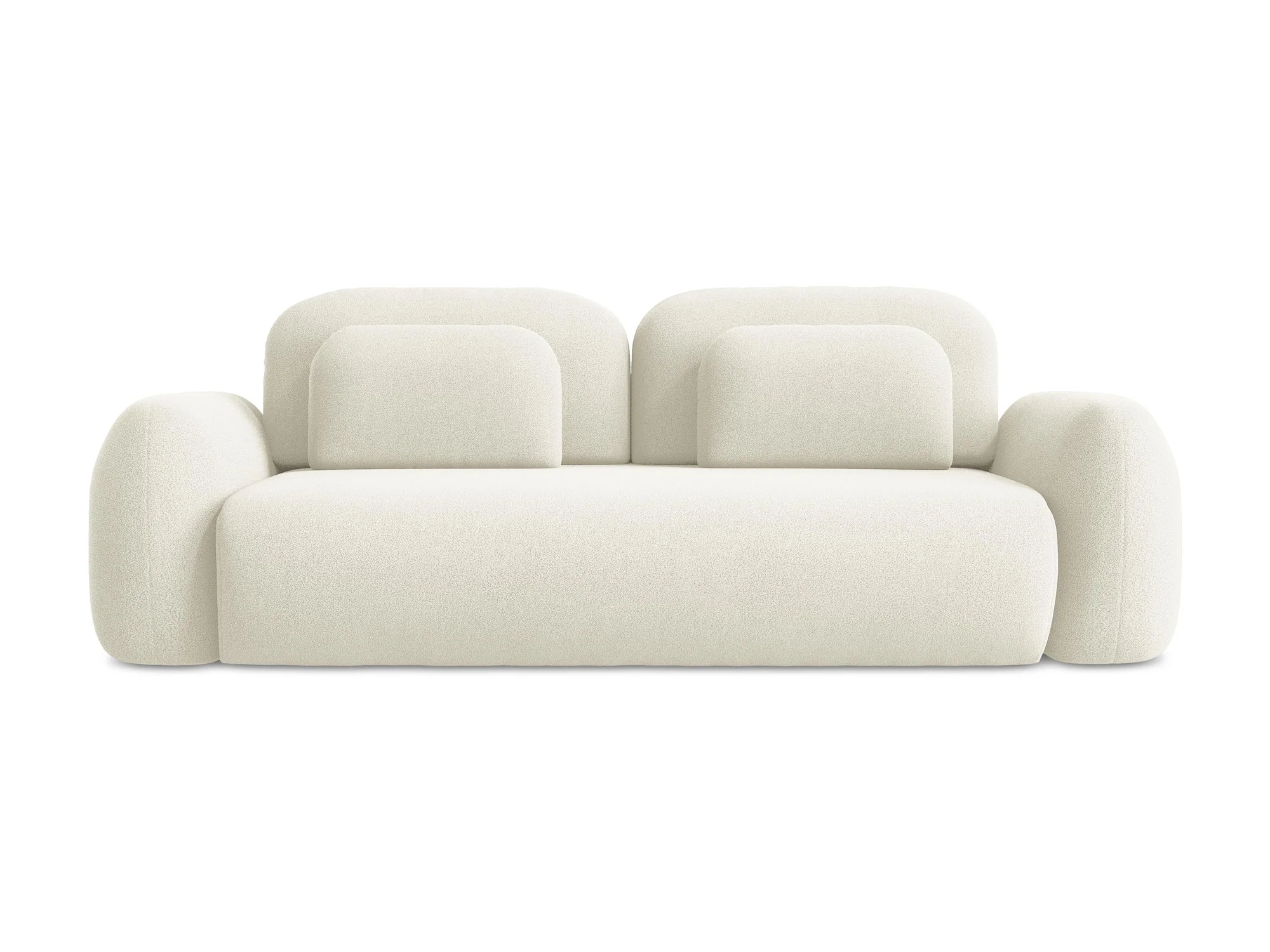 Sofa 3-osobowa z funkcją spania LOHI jasnobeżowy boucle - Image 3