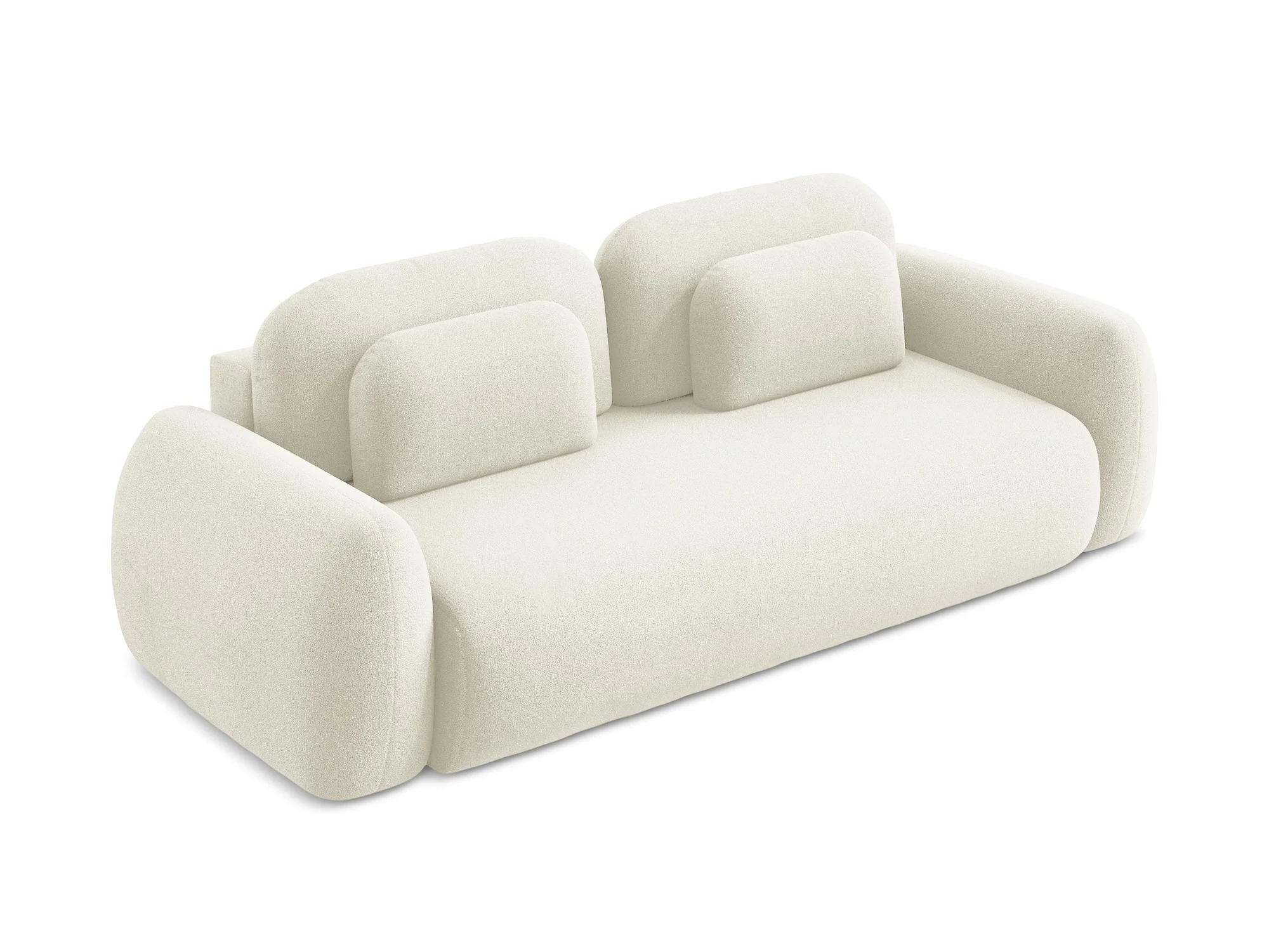 Sofa 3-osobowa z funkcją spania LOHI jasnobeżowy boucle - Image 4