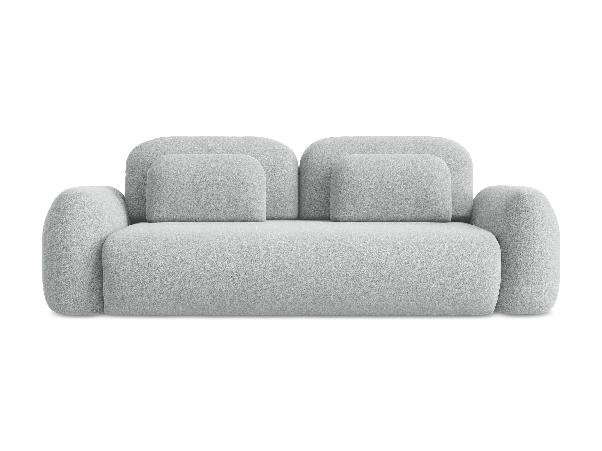 Sofa 3-osobowa z funkcją spania LOHI jasnoszary boucle - Image 3
