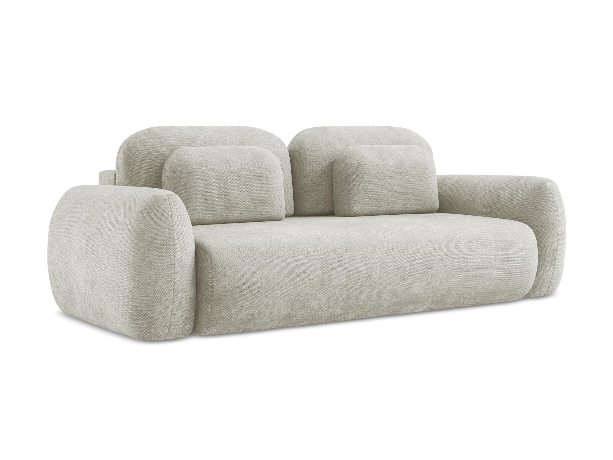 Sofa 3-osobowa z funkcją spania LOHI perłowy szenil