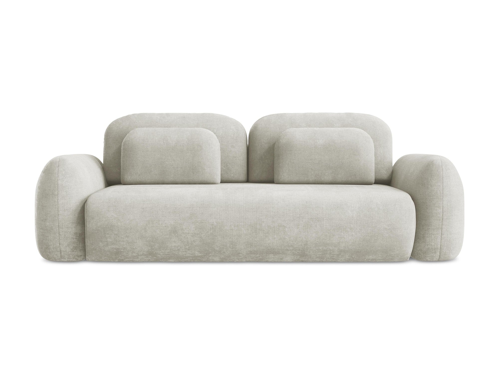Sofa 3-osobowa z funkcją spania LOHI perłowy szenil - Image 3