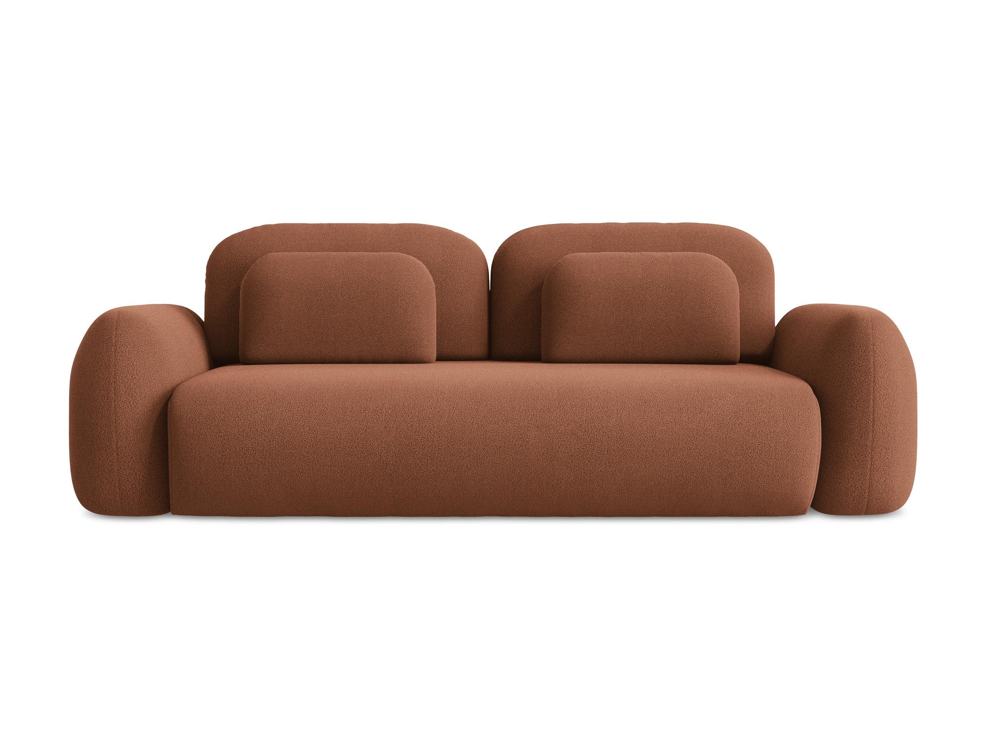 Sofa 3-osobowa z funkcją spania LOHI terakota boucle - Image 3