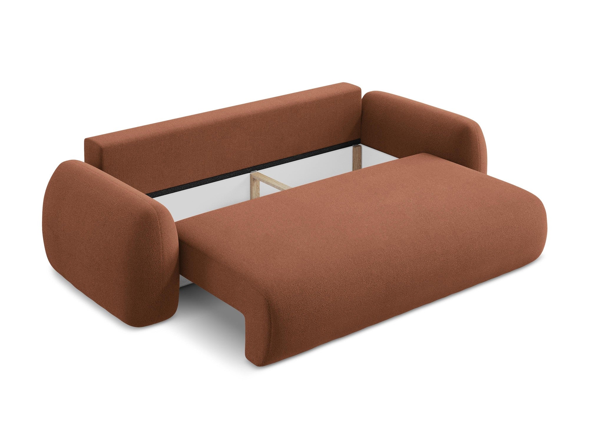 Sofa 3-osobowa z funkcją spania LOHI terakota boucle - Image 7