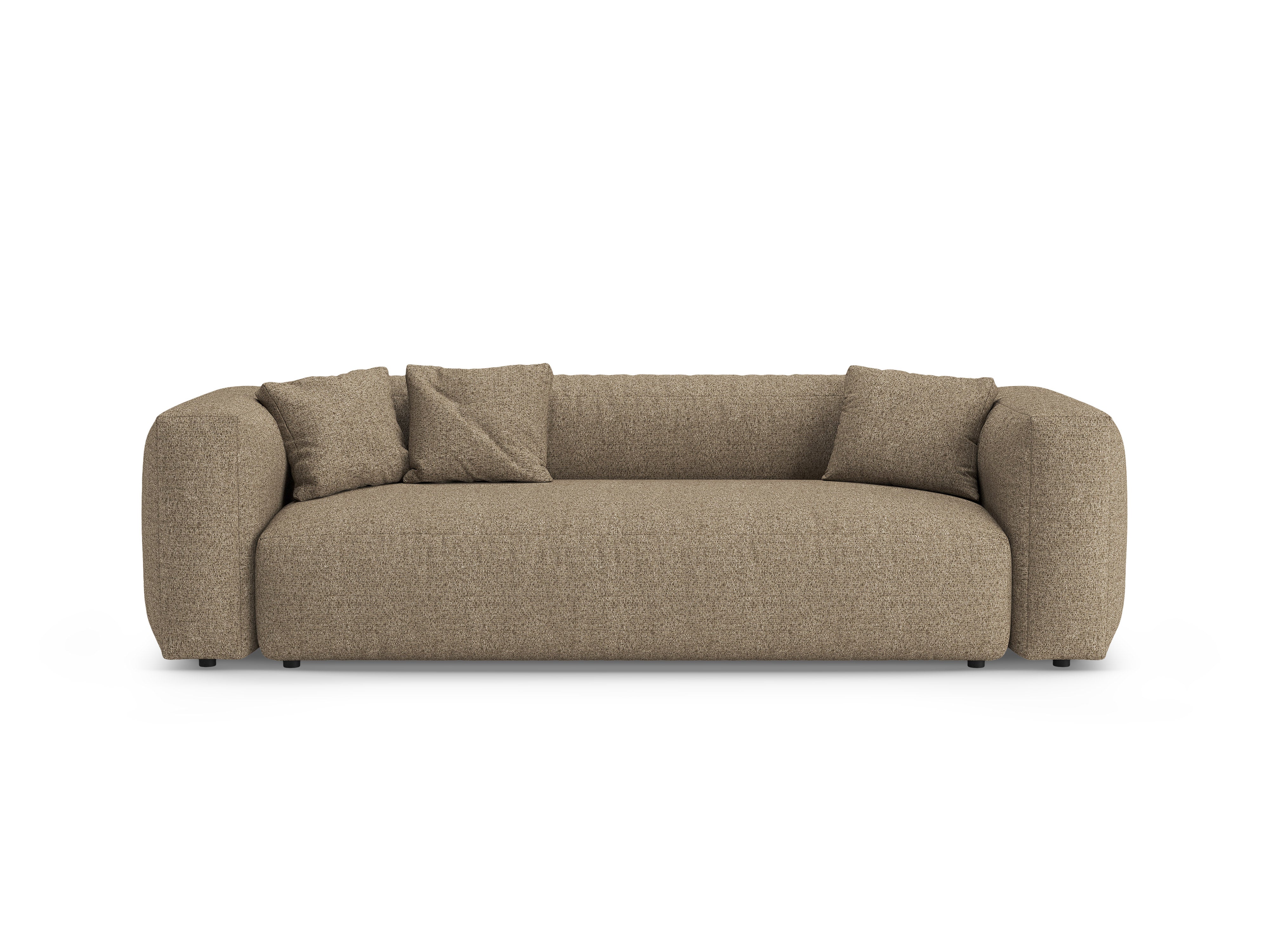 Sofa 3-osobowa z funkcją spania MARTINA cappuccino boucle - Image 4