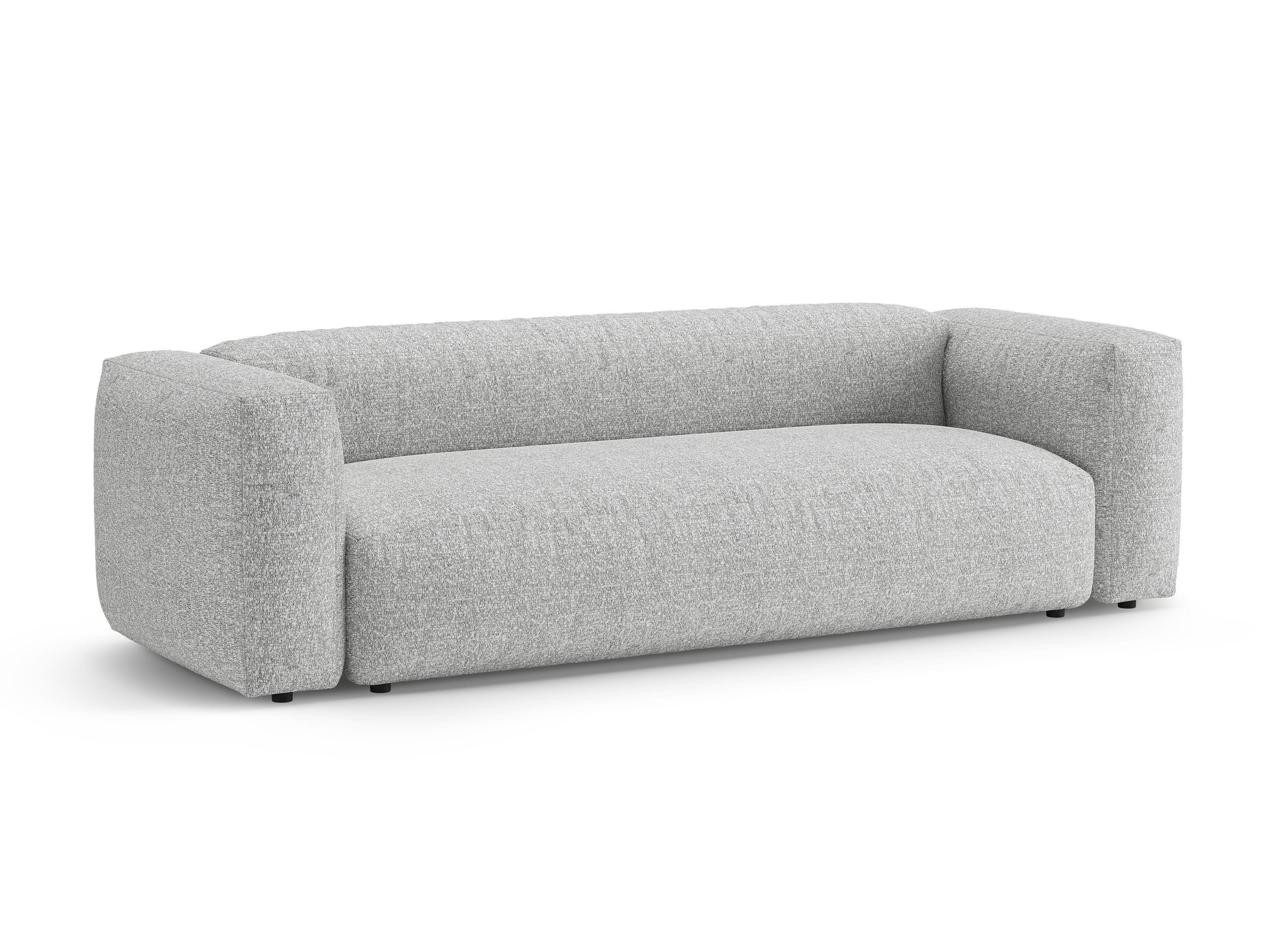 Sofa 3-osobowa z funkcją spania MARTINA srebrny boucle