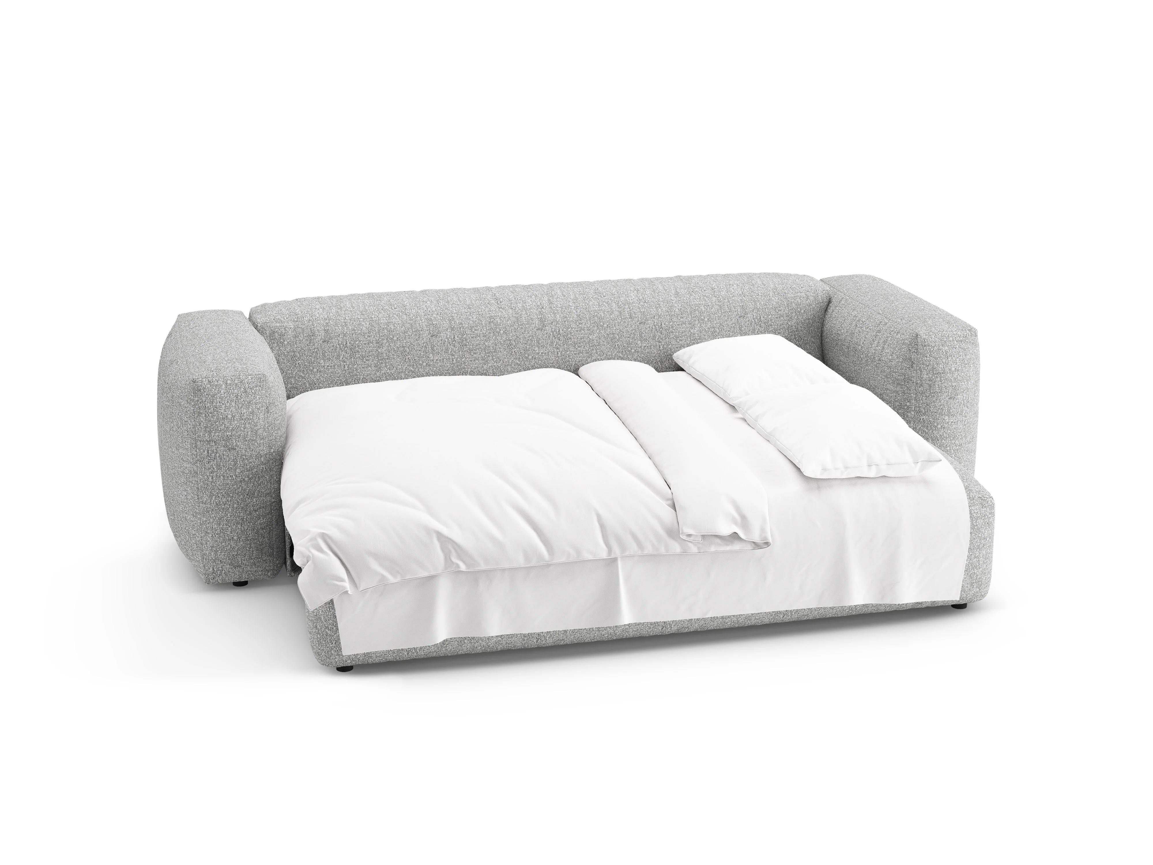 Sofa 3-osobowa z funkcją spania MARTINA srebrny boucle - Image 7